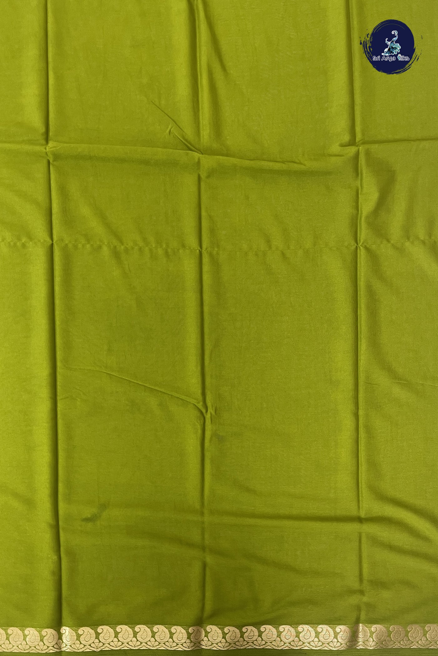 Mehendi Green Semi Mysore Silk With Plain Pattern