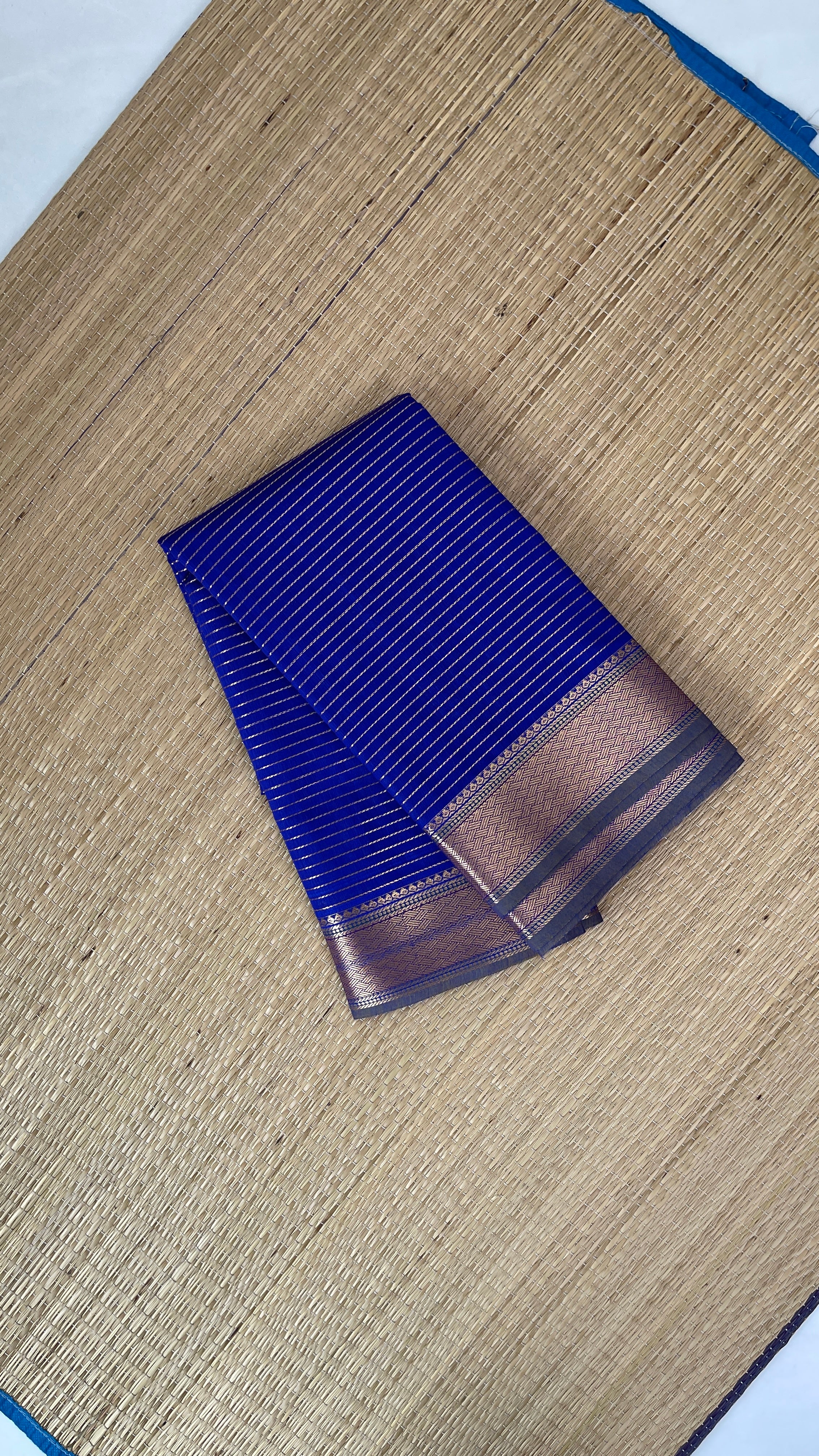 MS Blue Budget Semi Silk Cotton Saree With Vaira Oosi Pattern