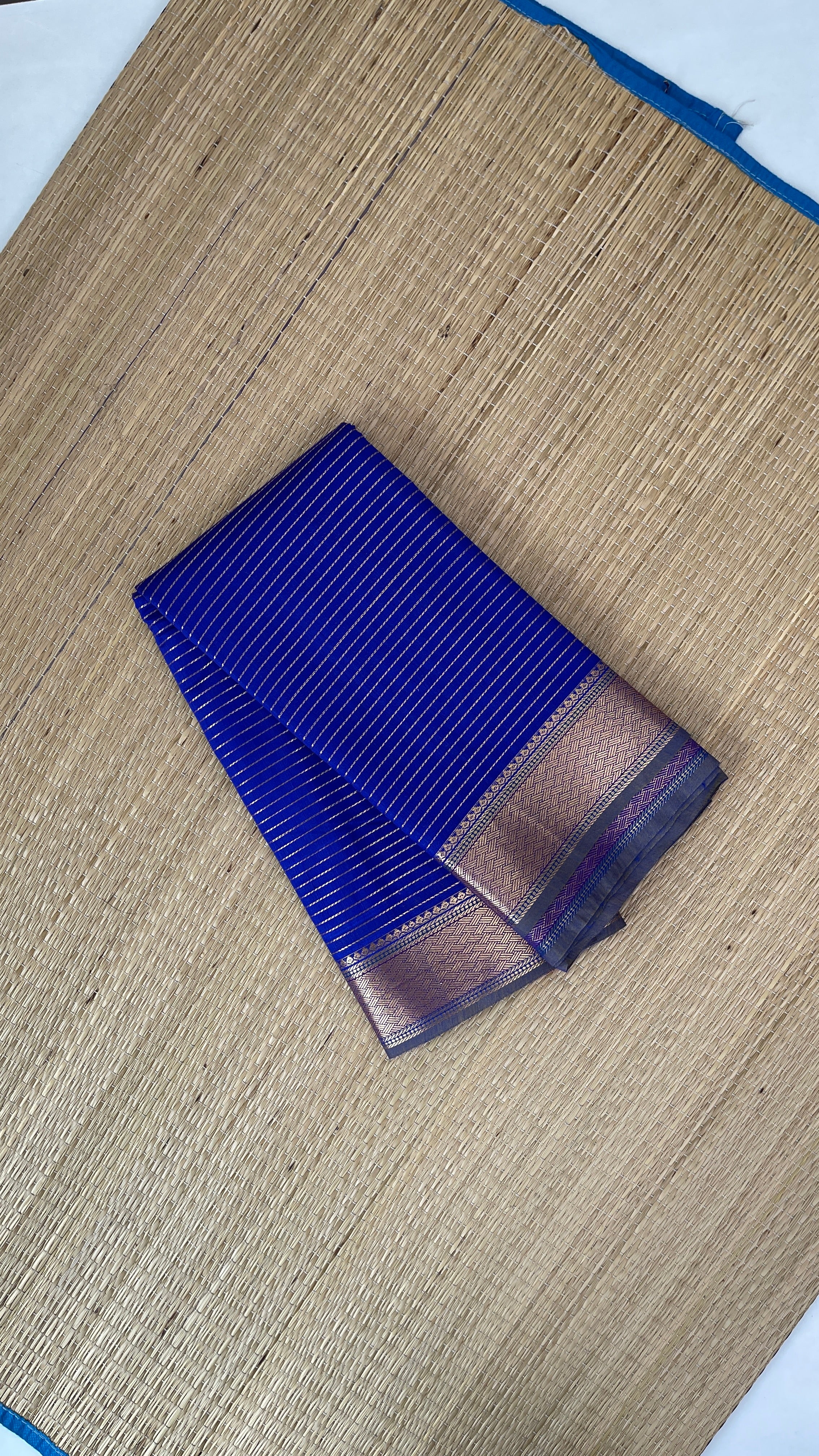 MS Blue Budget Semi Silk Cotton Saree With Vaira Oosi Pattern