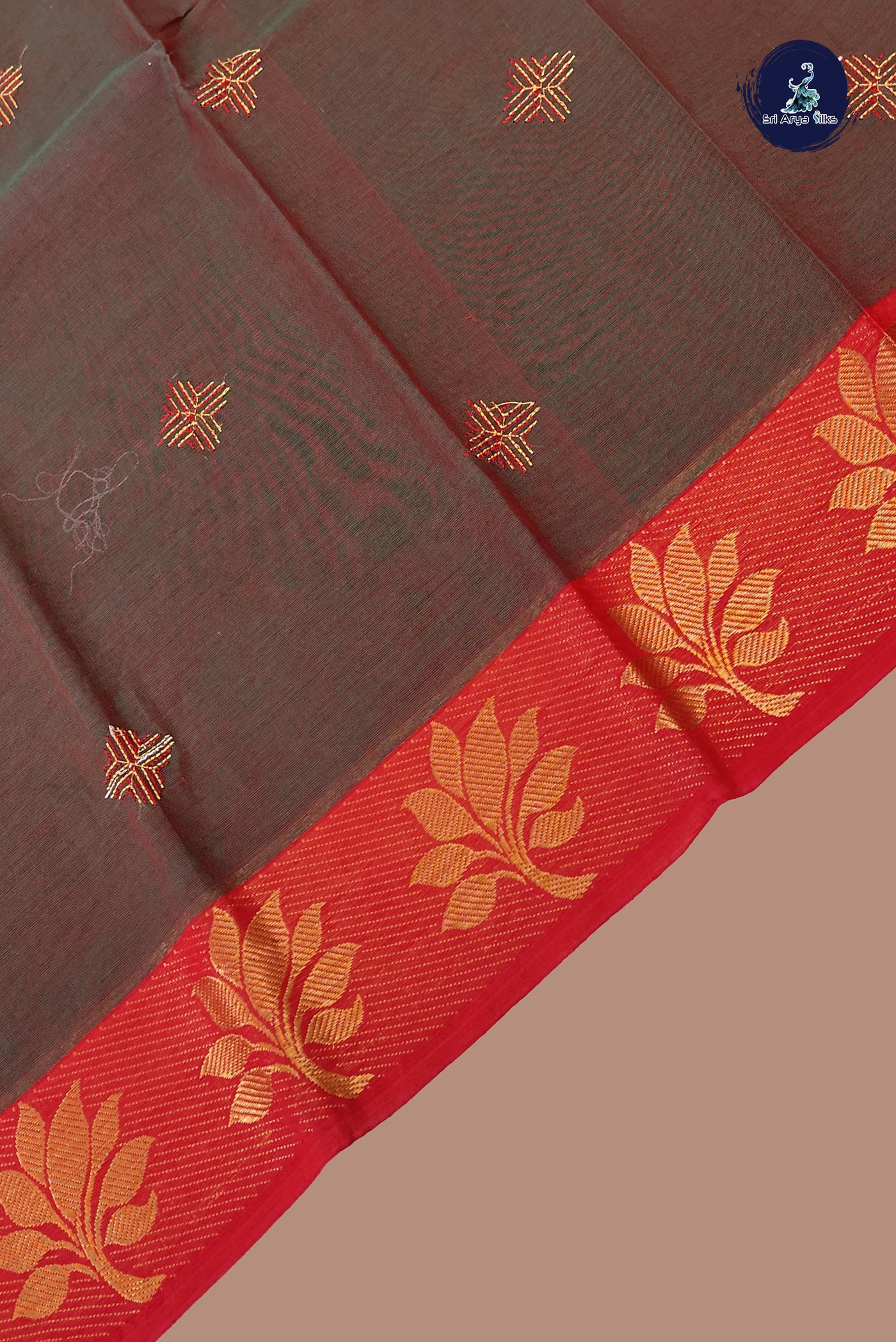 Manthulir Chettinad Cotton Saree With Buttas Pattern
