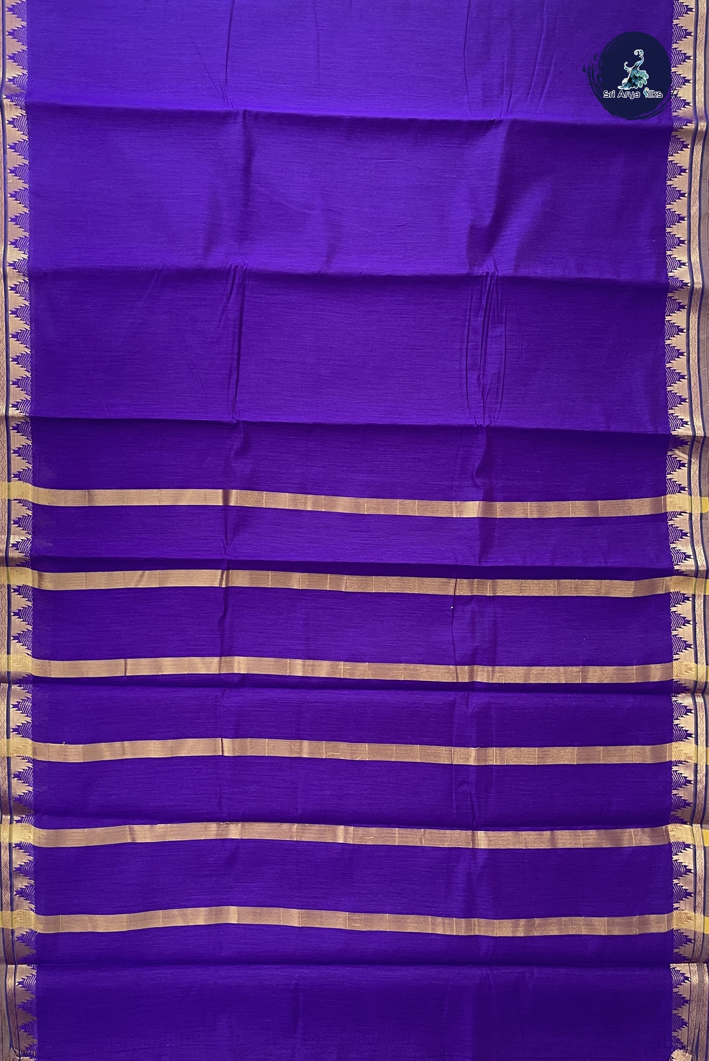 Violet Budget Semi Silk Cotton Saree With Plain Pattern