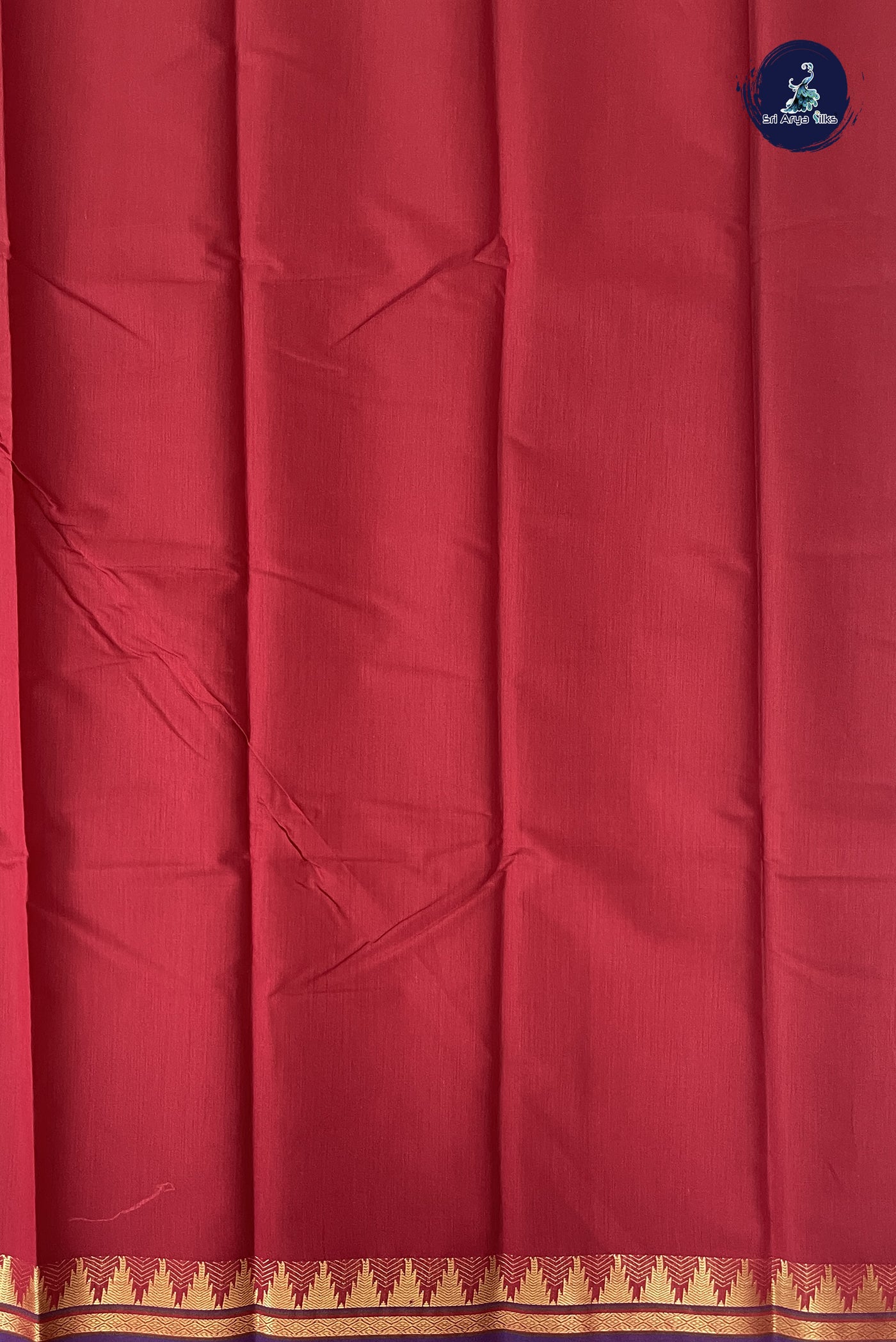 Maroon Budget Semi Silk Cotton Saree With Plain Pattern