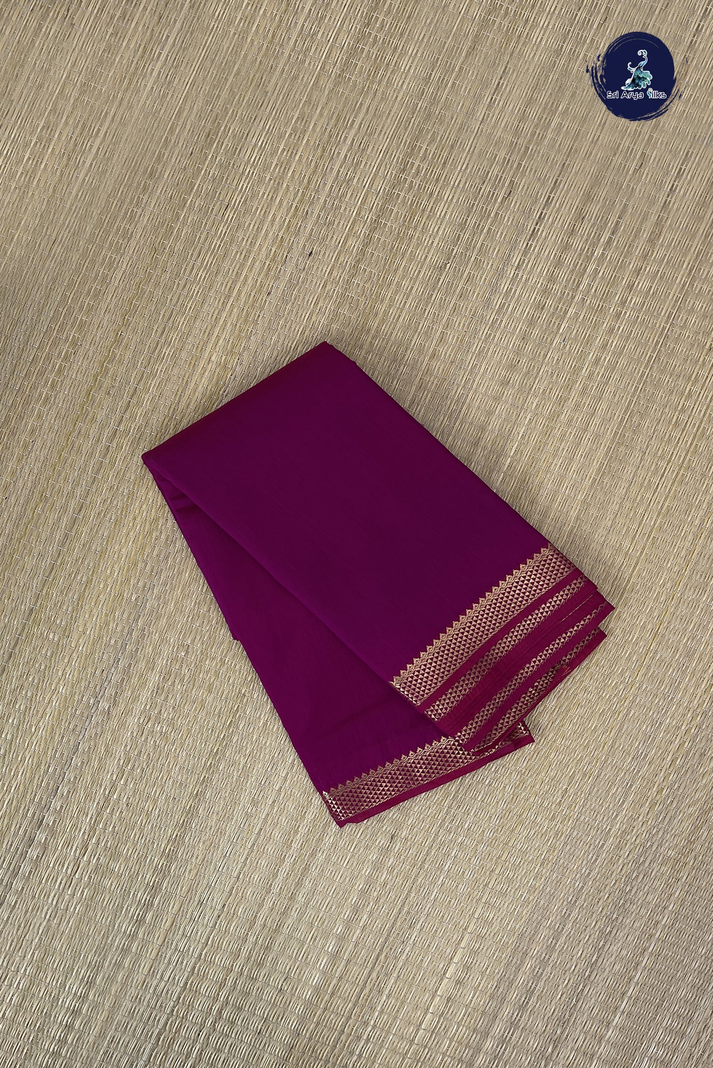 Magenta Budget Semi Silk Cotton Saree With Plain Pattern