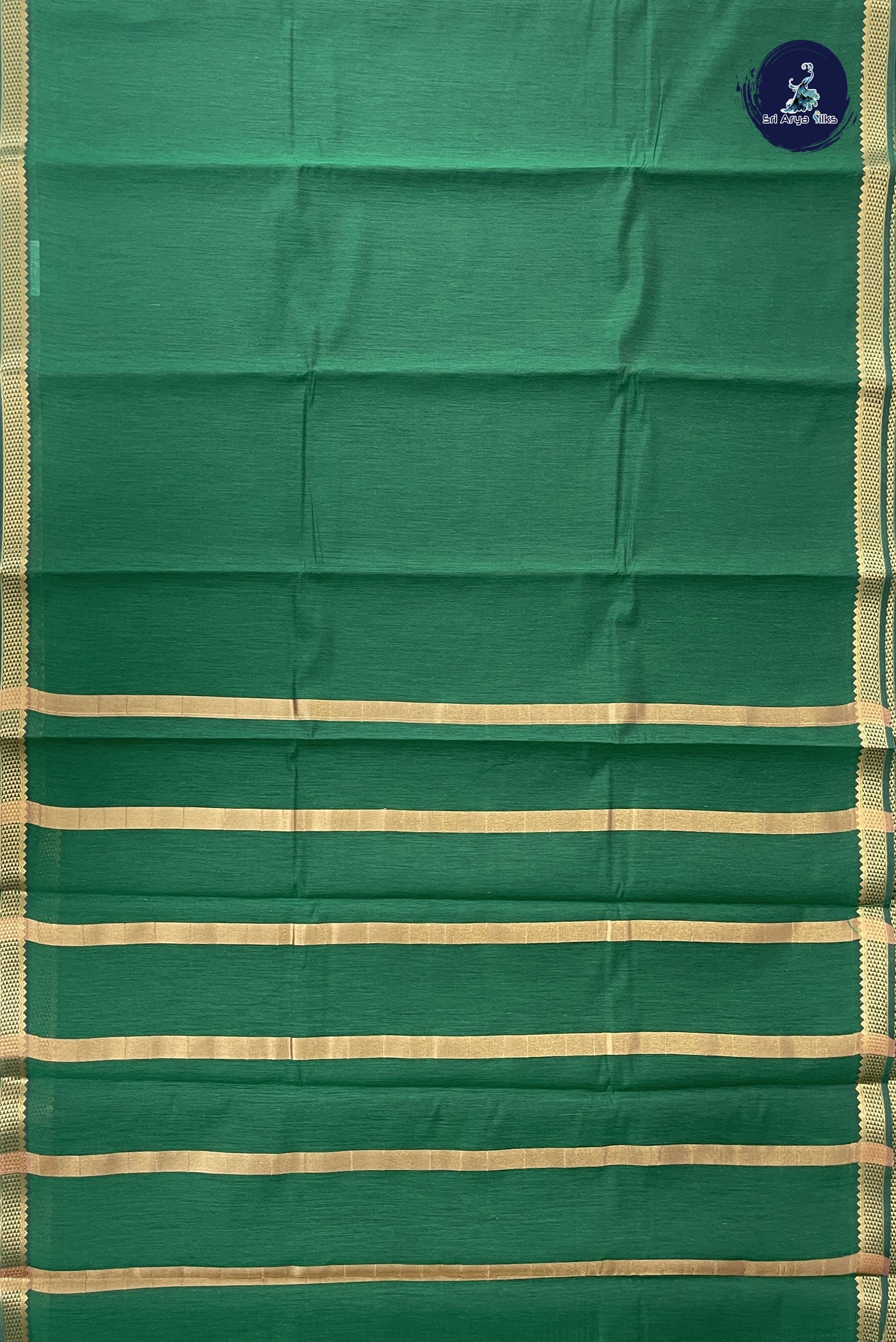 Bottle Green Budget Semi Silk Cotton Saree With Checked Pattern