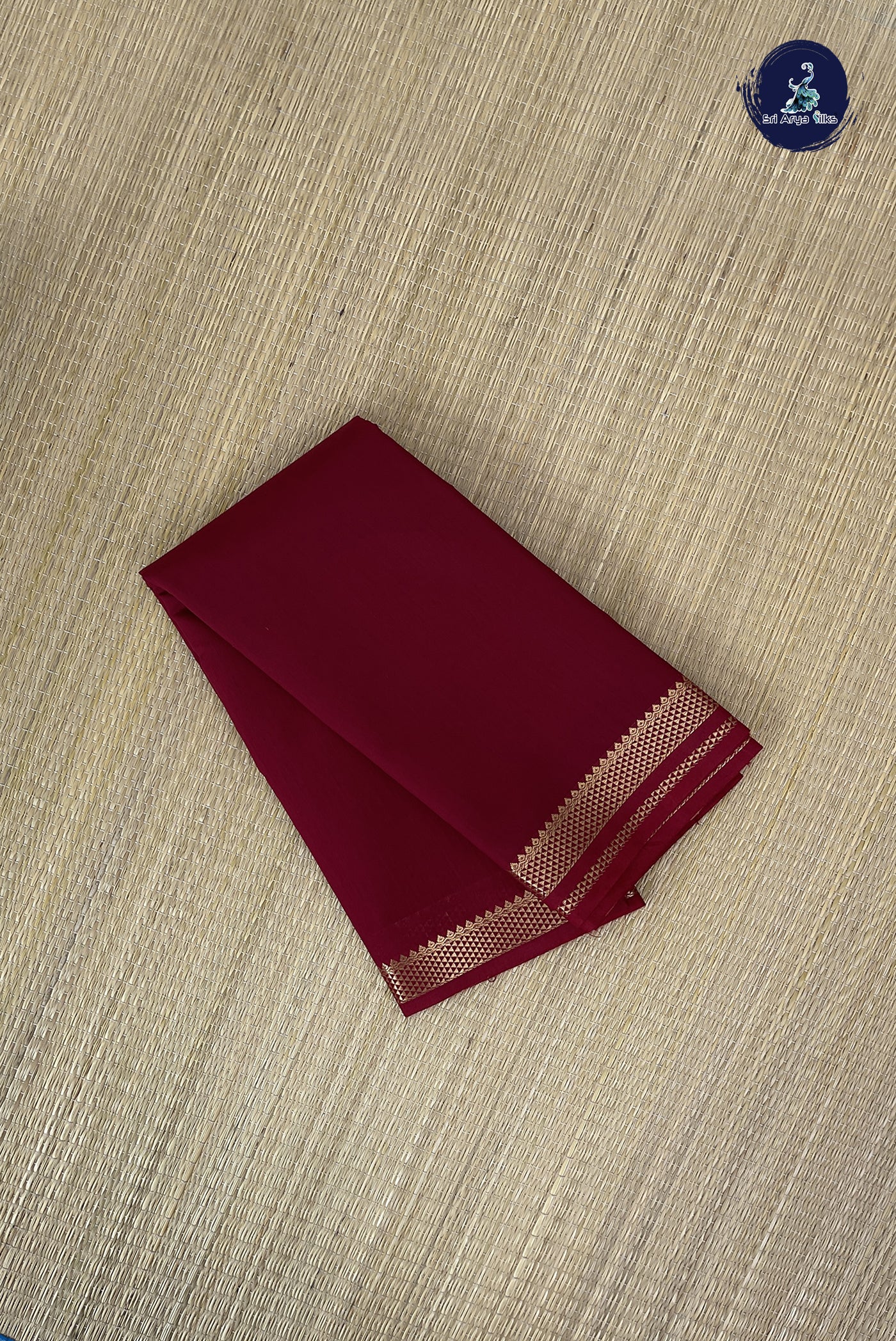 Maroon Budget Semi Silk Cotton Saree With Checked Pattern