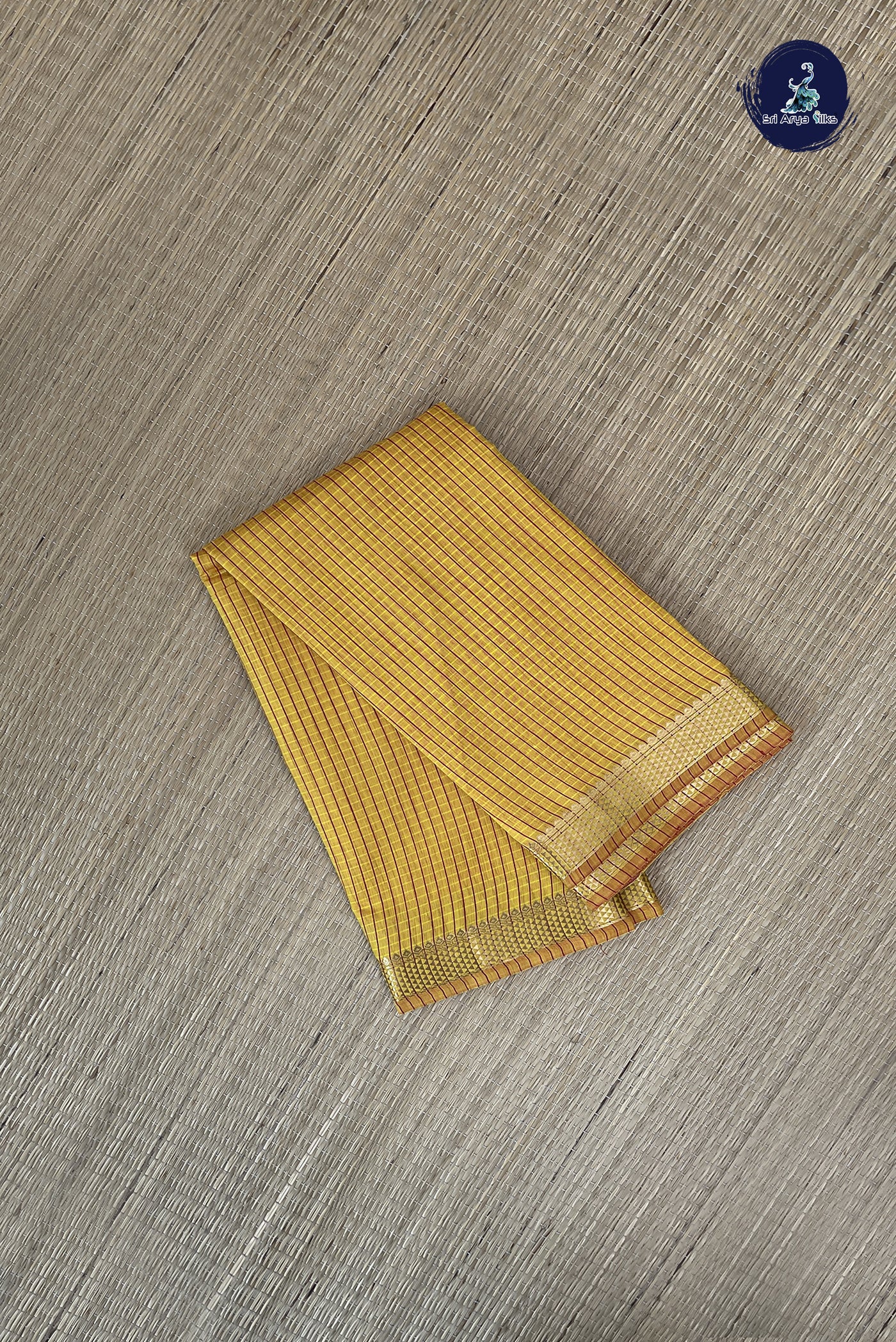 Yellow Budget Semi Silk Cotton Saree With Checked Pattern