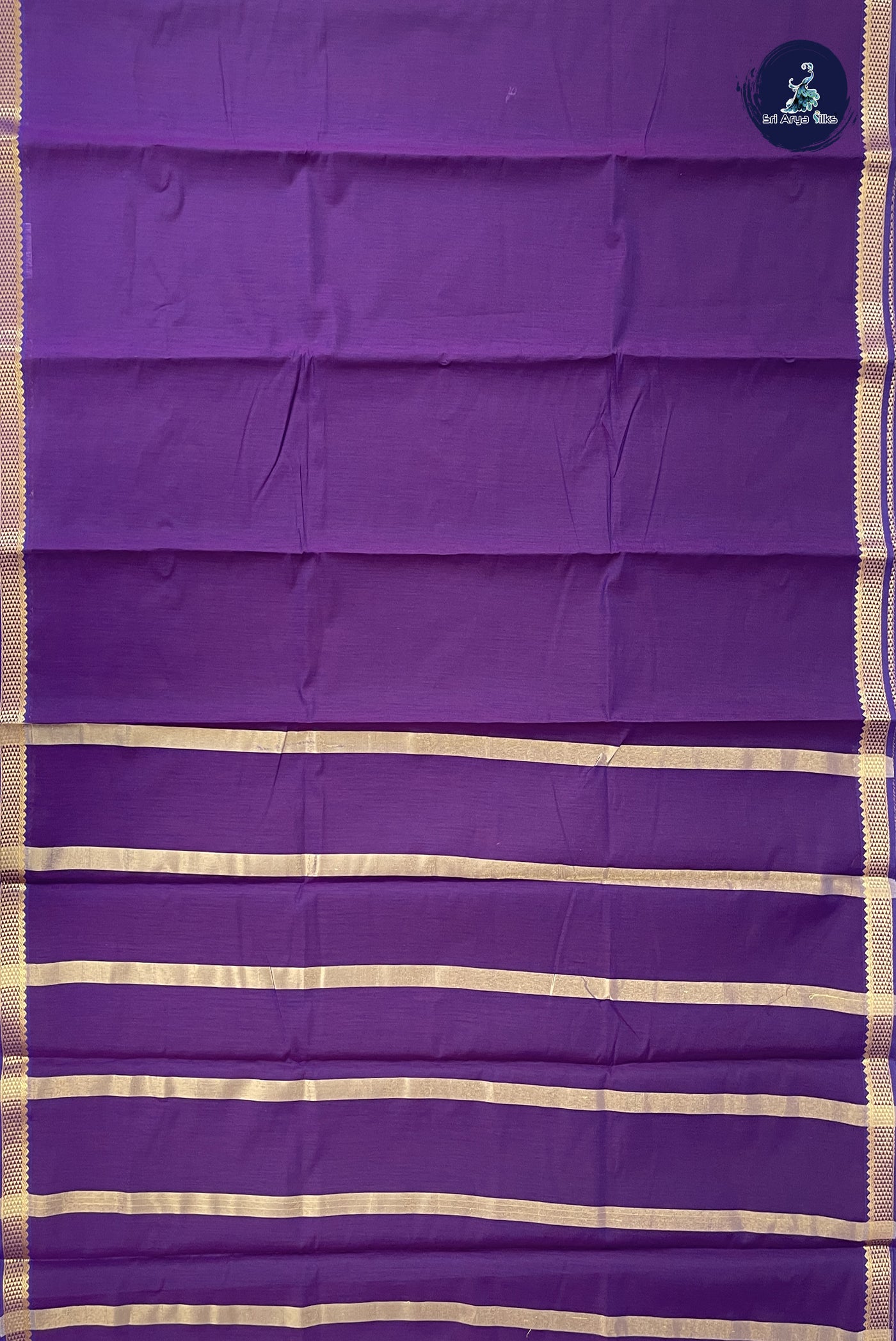 Violet Budget Semi Silk Cotton Saree With Plain Pattern