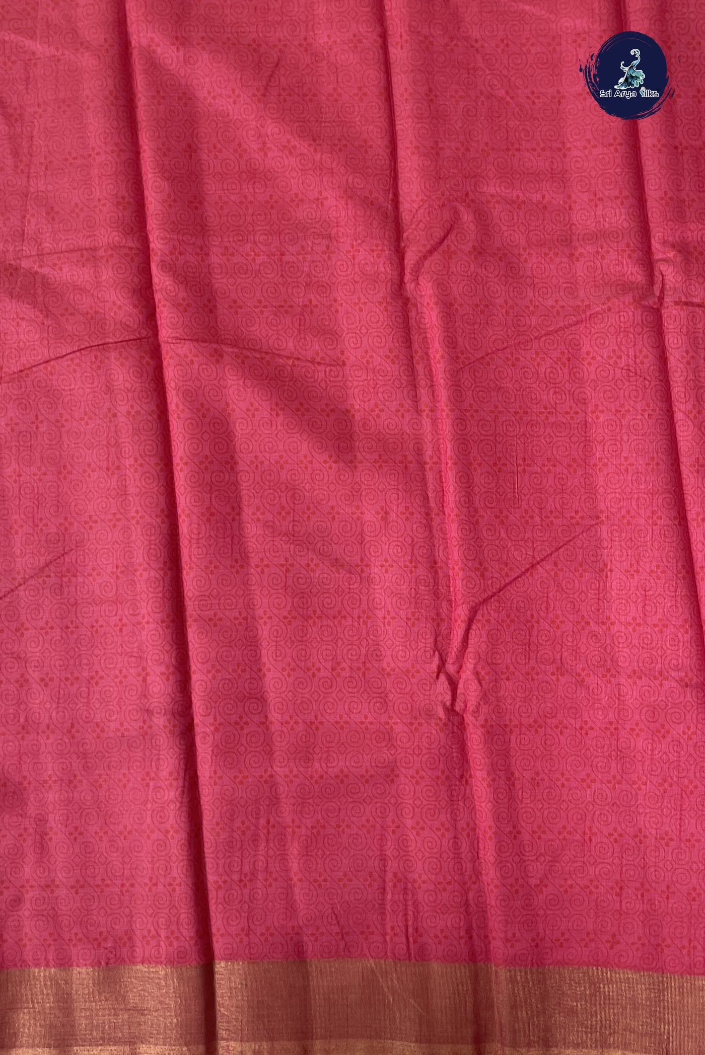 Pink Semi Tussar Saree With Printed Pattern