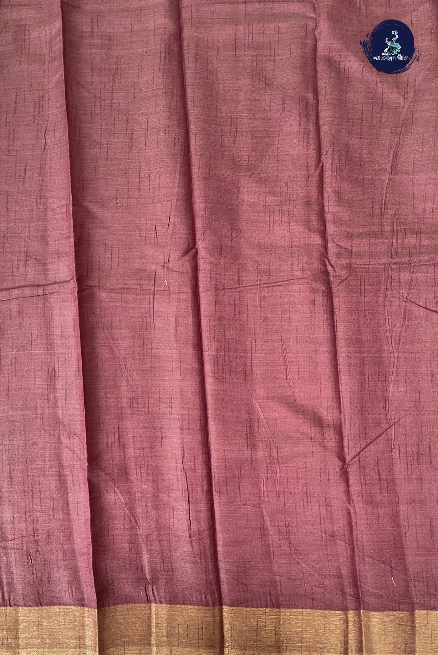 Burgundy Semi Tussar Saree With Printed Pattern