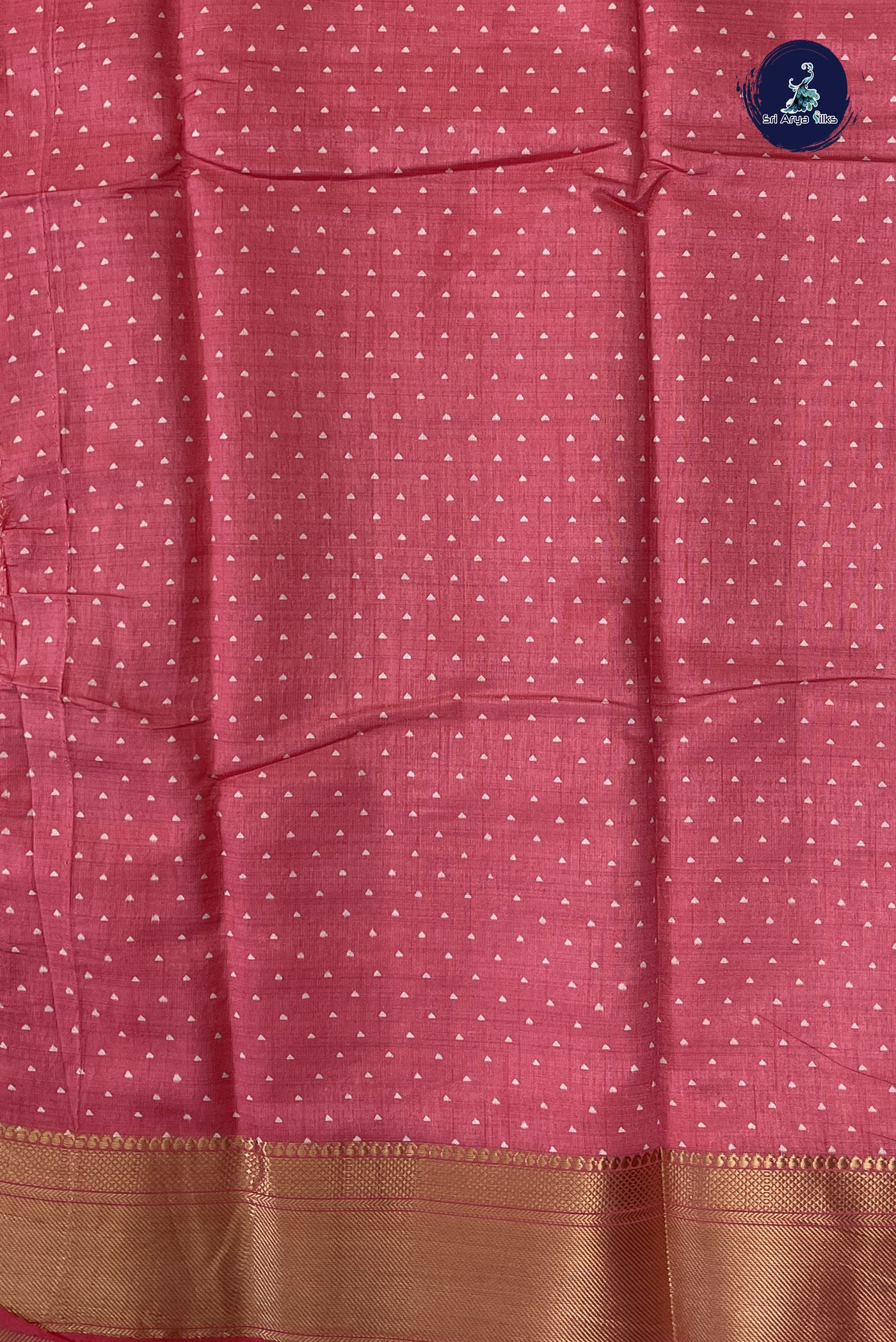 Pink Semi Tussar Saree With Printed Pattern