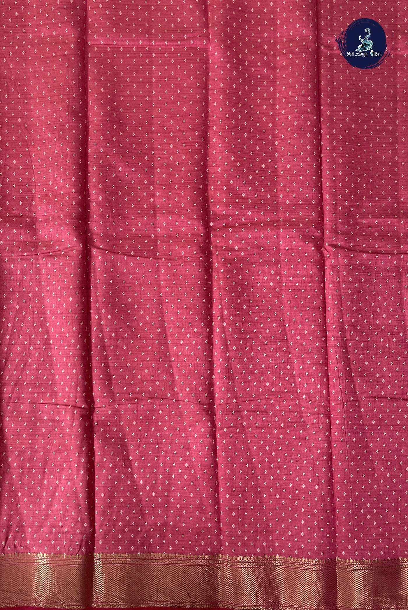 Pink Semi Tussar Saree With Printed Pattern