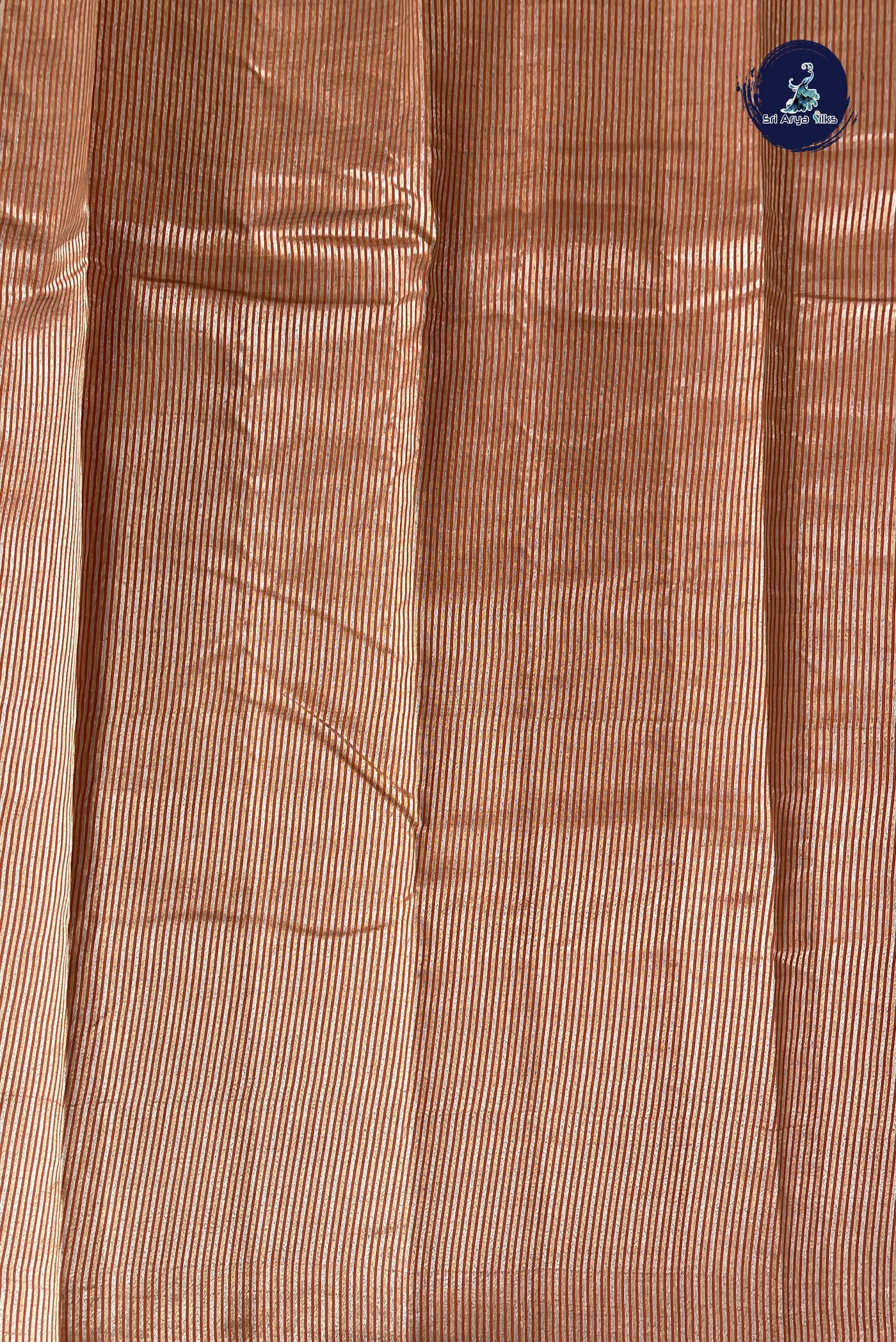 Orange Semi Tussar Saree With Zari Buttas Pattern