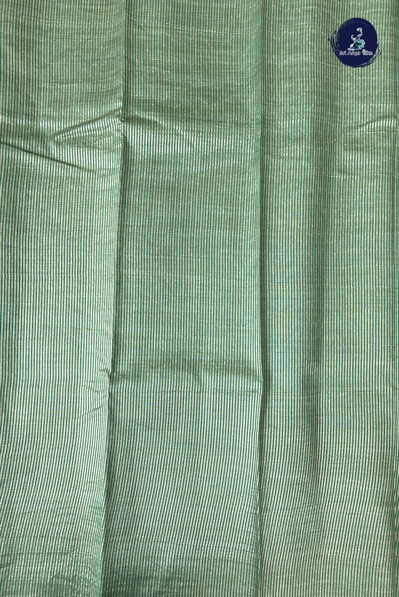 Green Semi Tussar Saree With Zari Buttas Pattern