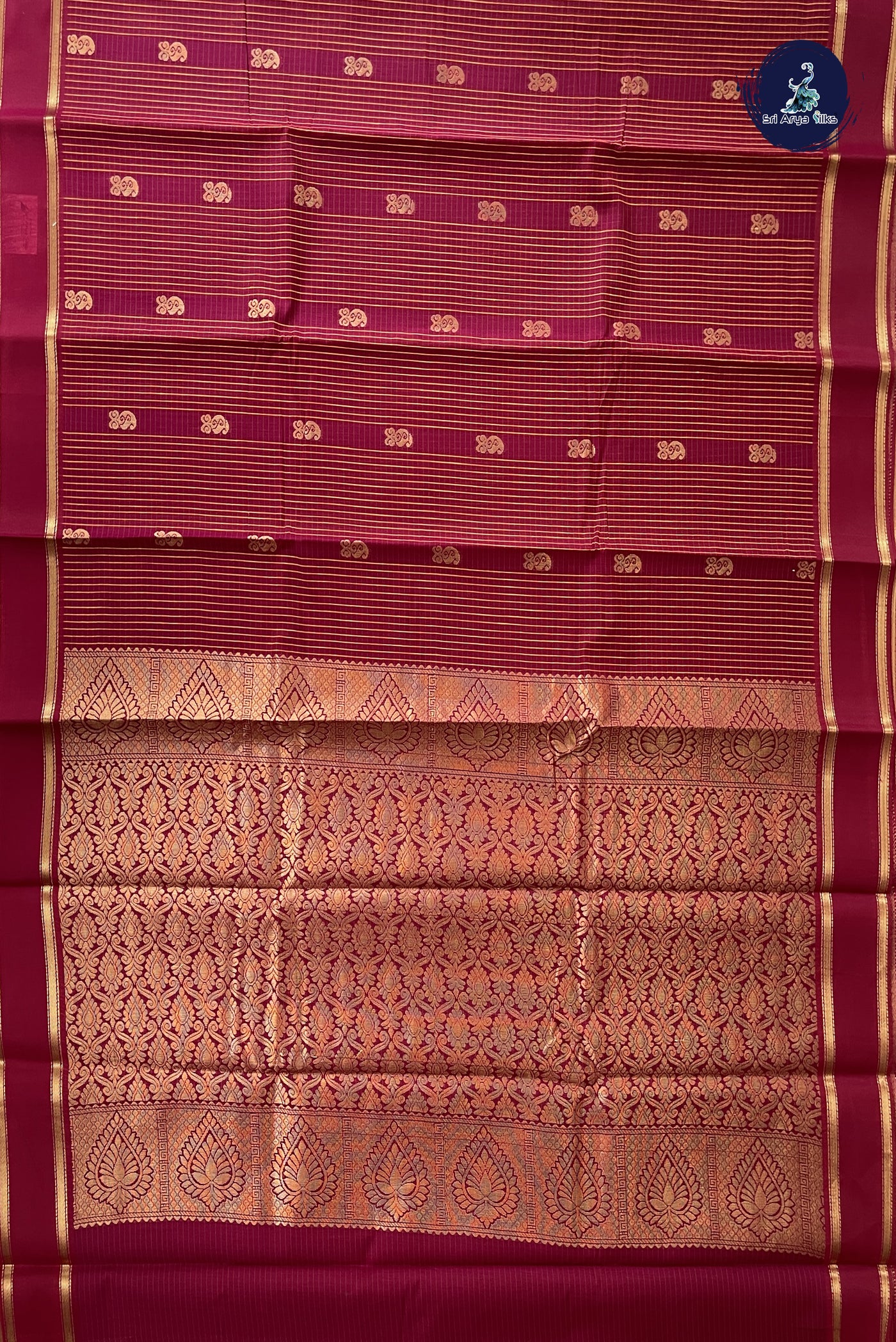 Pinkish Maroon Budget Semi Silk Cotton Saree With Checked Pattern