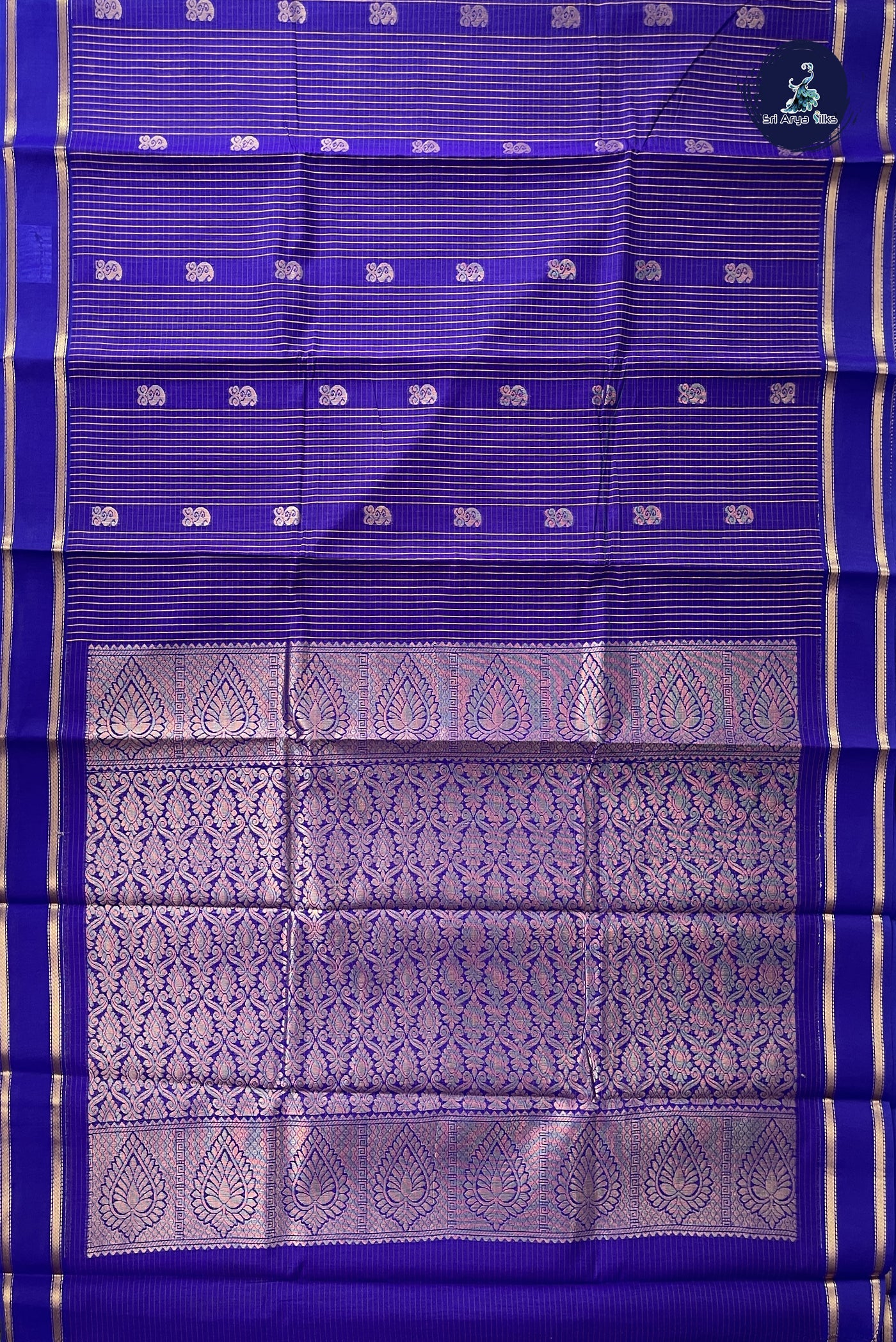Violet Budget Semi Silk Cotton Saree With Checked Pattern