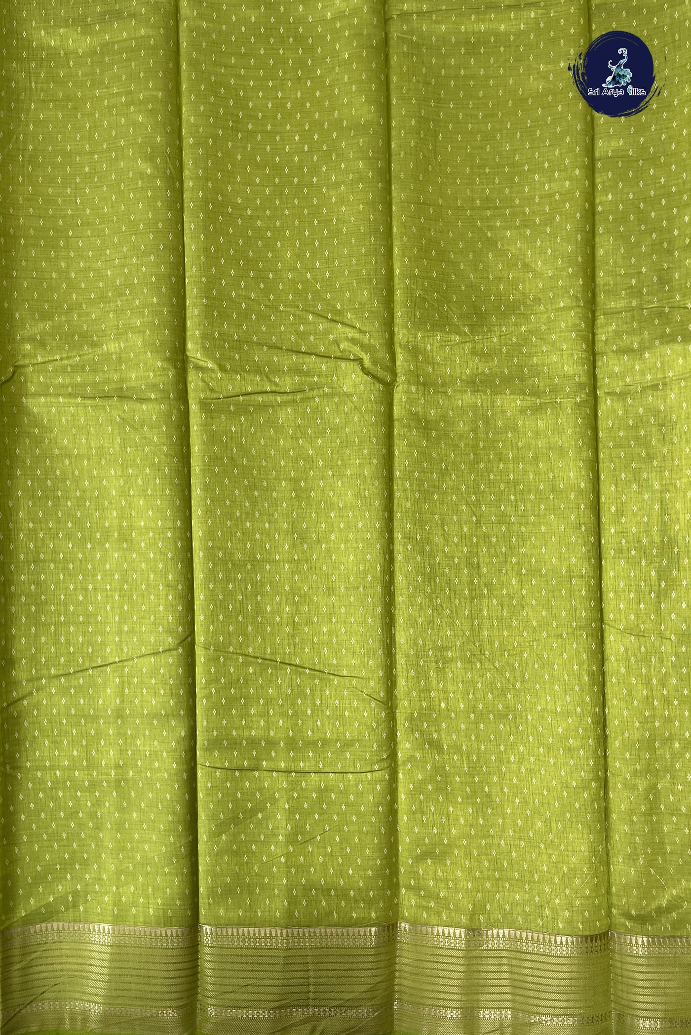 Light Green Semi Tussar Saree With Printed Pattern