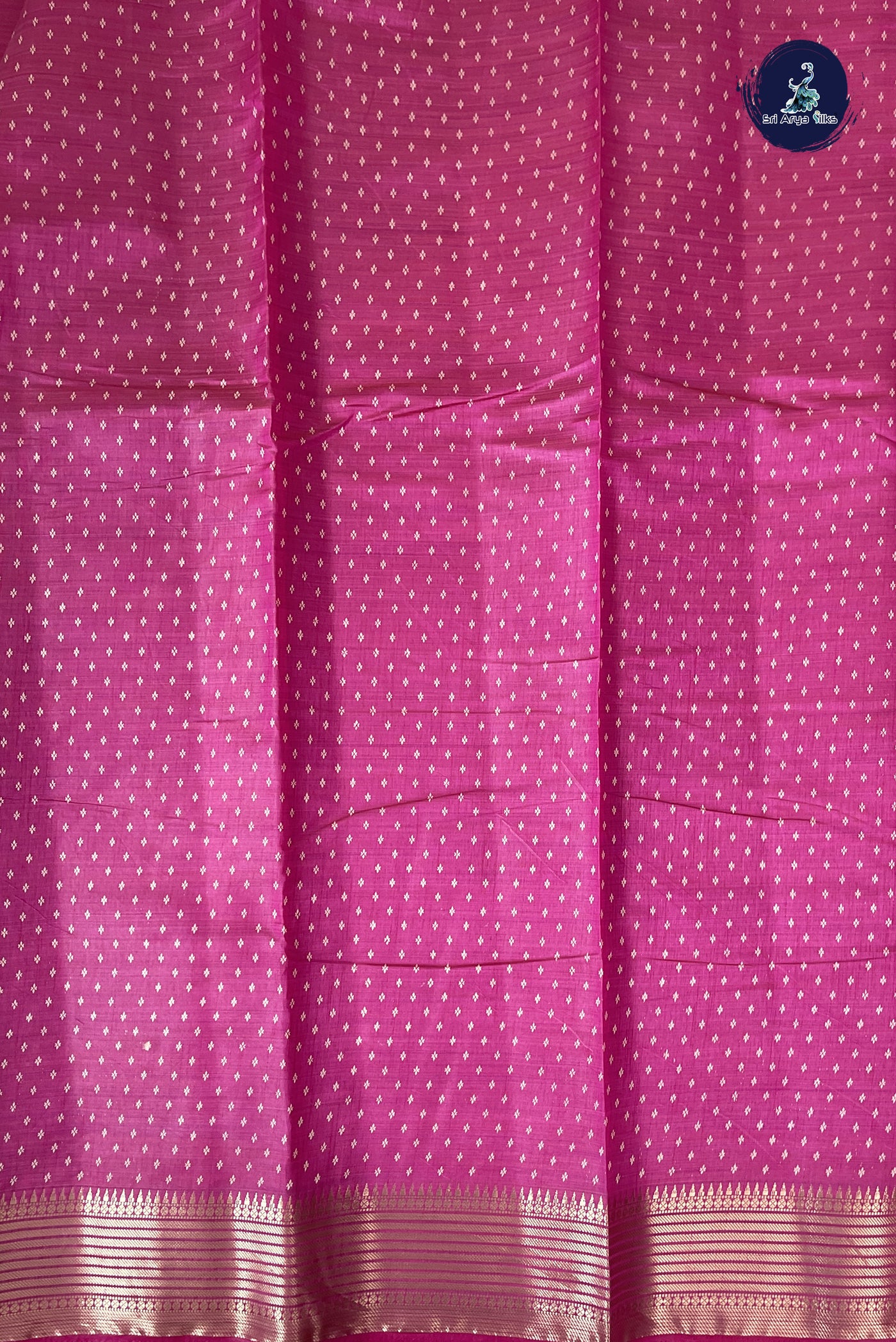 Pink Semi Tussar Saree With Printed Pattern
