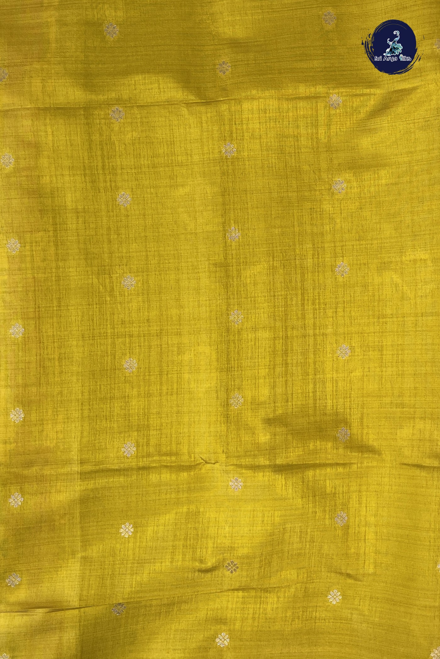 Yellow Semi Tussar Saree With Zari Buttas Pattern
