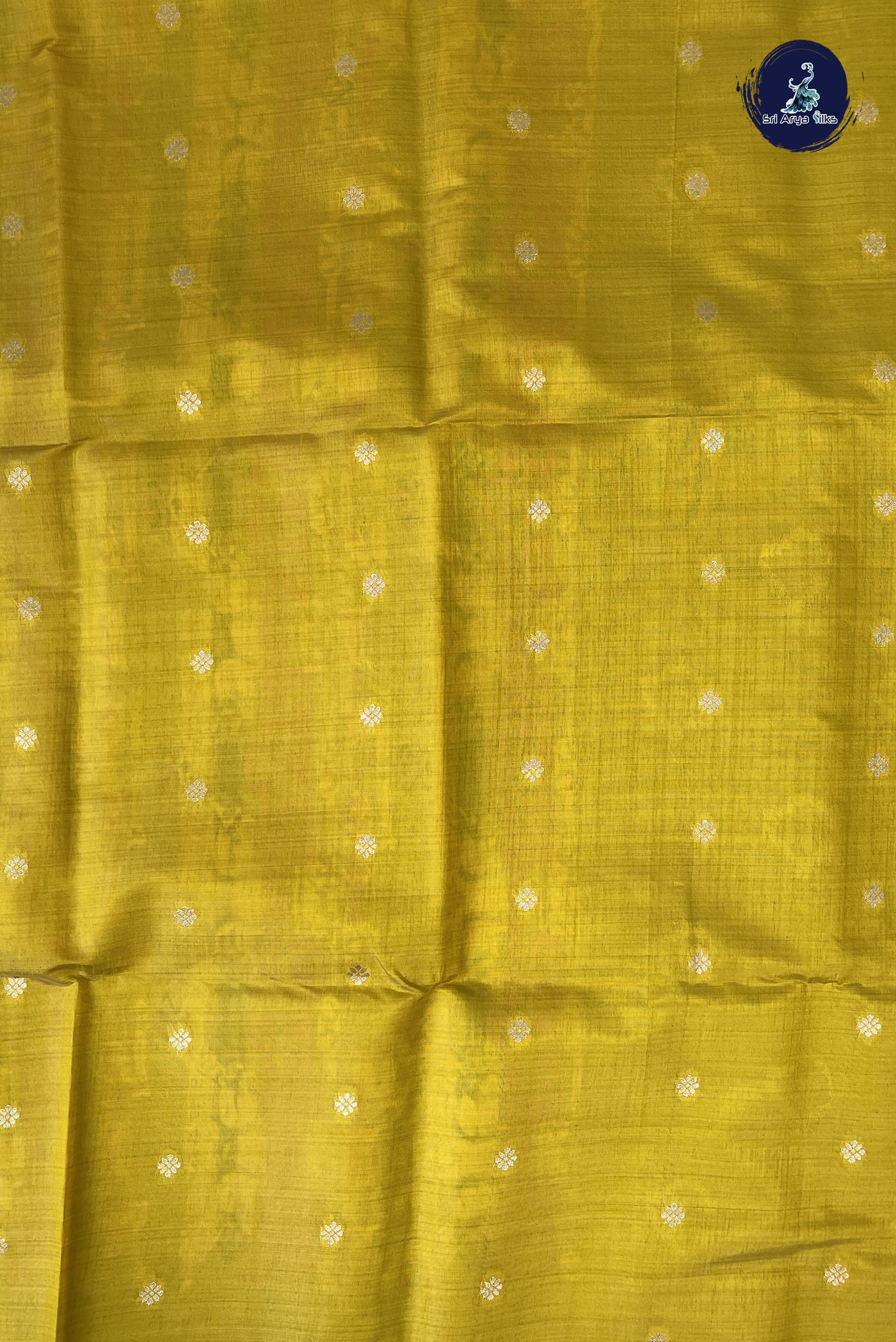 Yellow Semi Tussar Saree With Zari Buttas Pattern