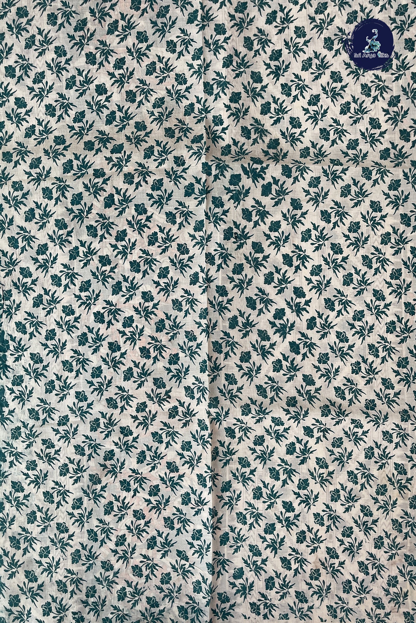 Teal Semi Silk Saree With Kalamkari Pattern