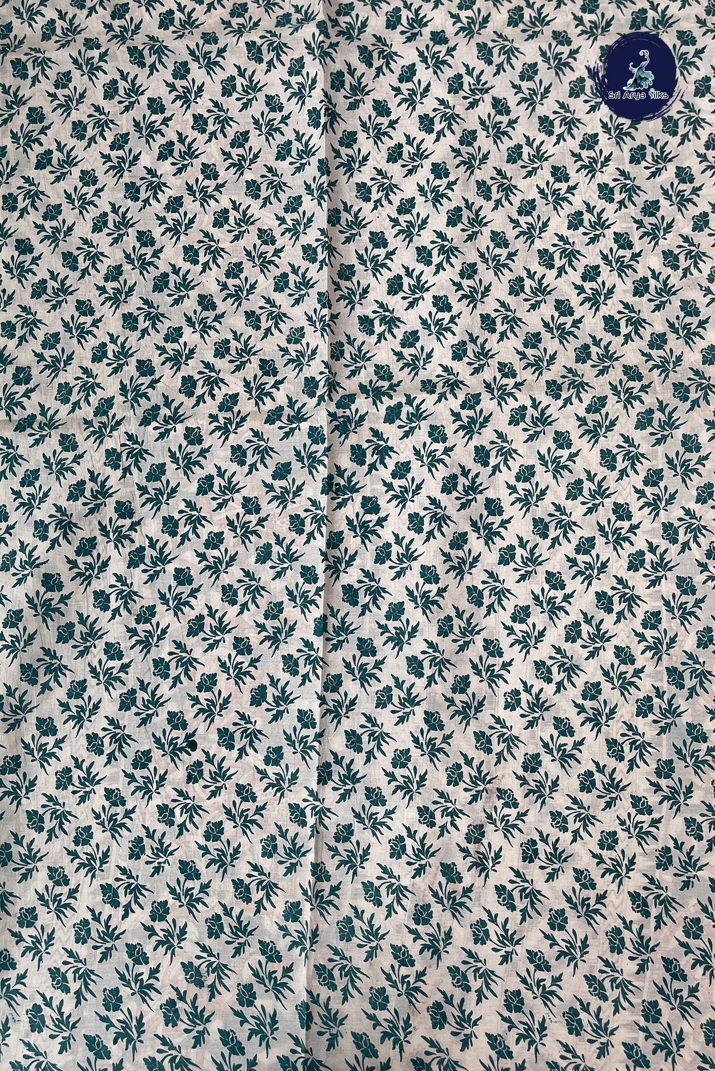 Teal Semi Silk Saree With Kalamkari Pattern