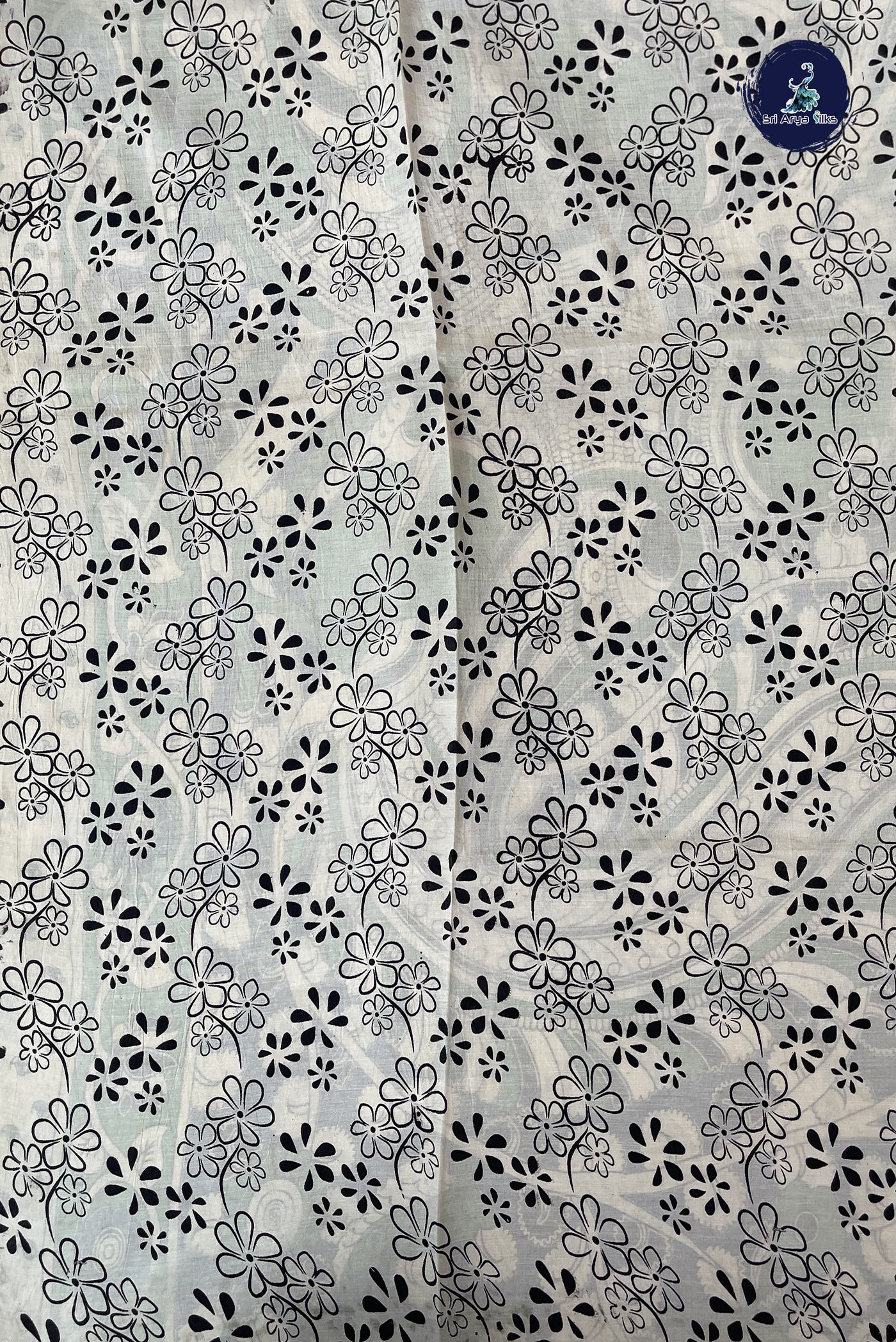 Off White Semi Silk Saree With Pichwai Print Pattern