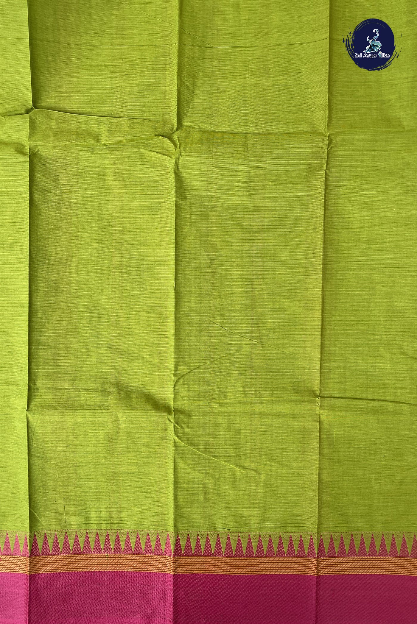 Light Green Kanchi Cotton Saree With Stripes Pattern