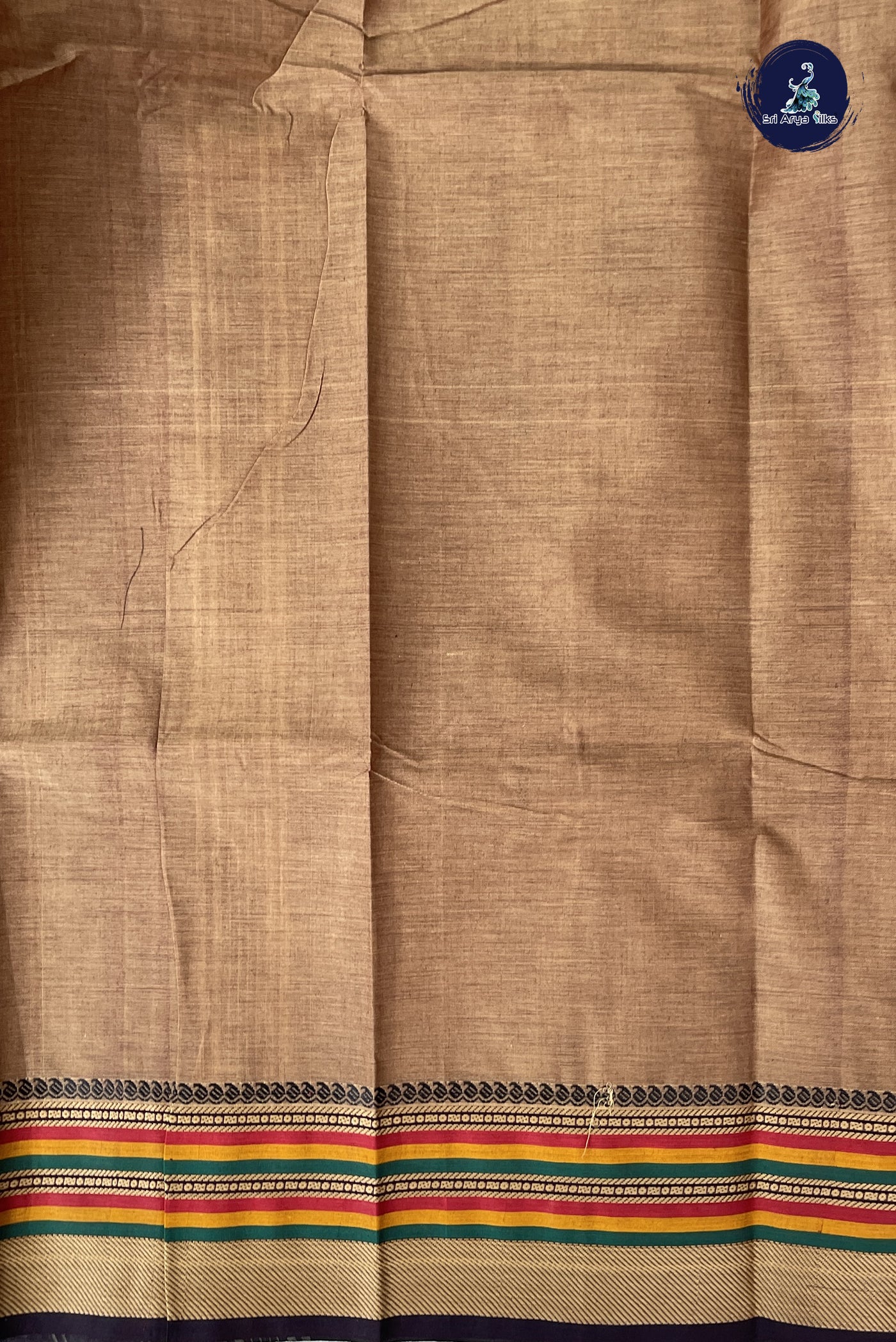 Light Brown Kanchi Cotton Saree With Buttas Pattern