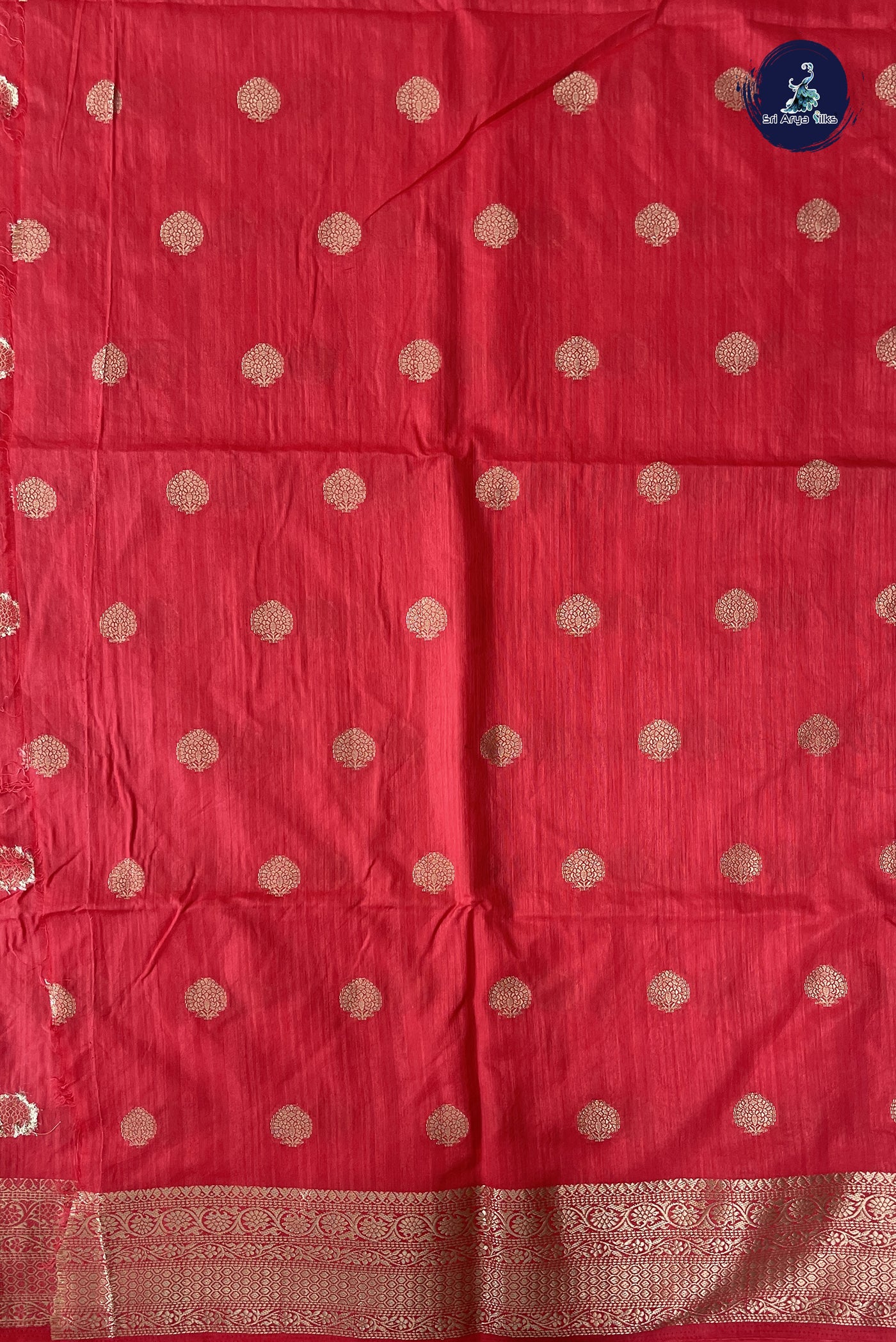 Pink Semi Tussar Saree With Zari Buttas Pattern