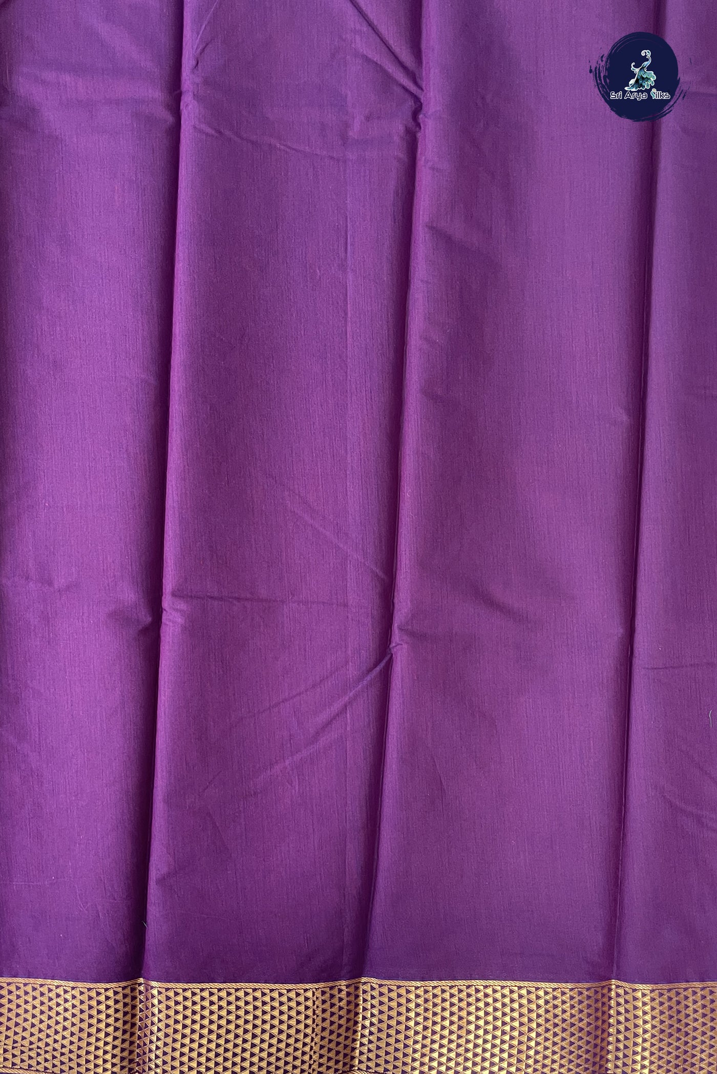 Dark Brinjal Budget Semi Silk Cotton Saree With Zari Buttas Pattern