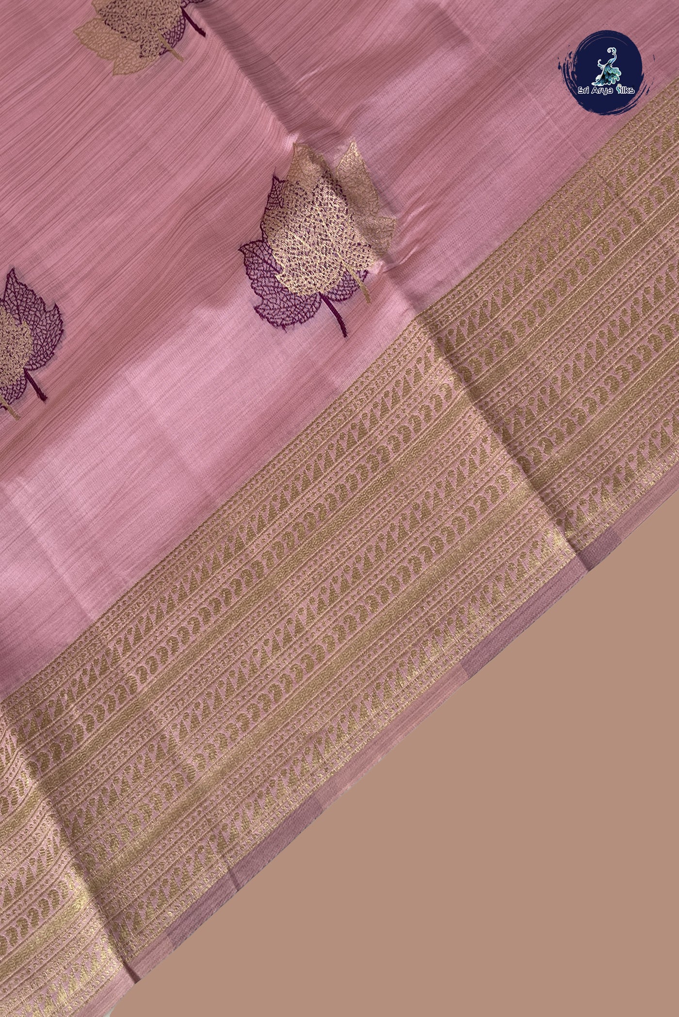Pink Semi Tussar Saree With Buttas Pattern