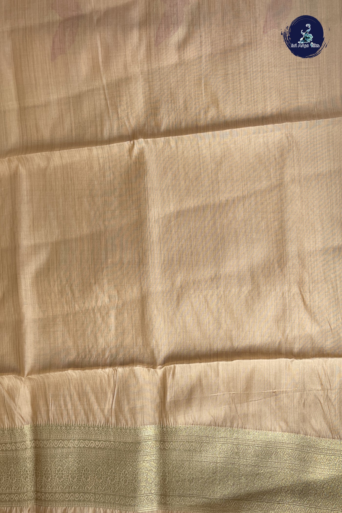 Peach Semi Tussar Saree With Buttas Pattern