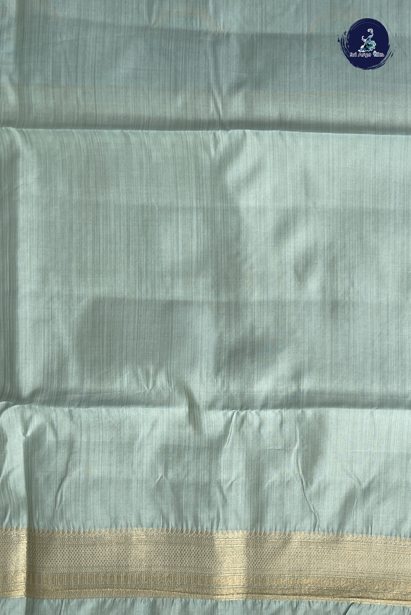 Light Blue Semi Tussar Saree With Buttas Pattern