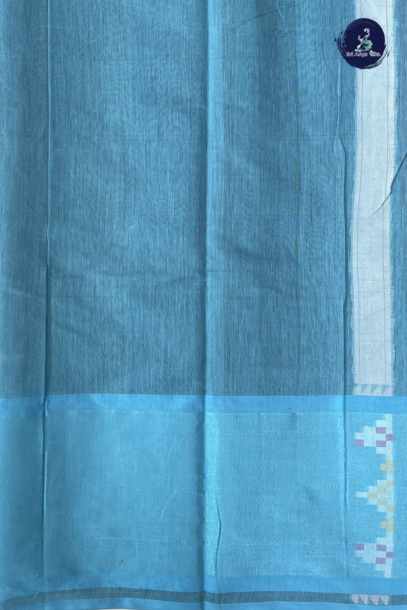 Dual Tone Maroon Cotton Saree With Ikat Pattern