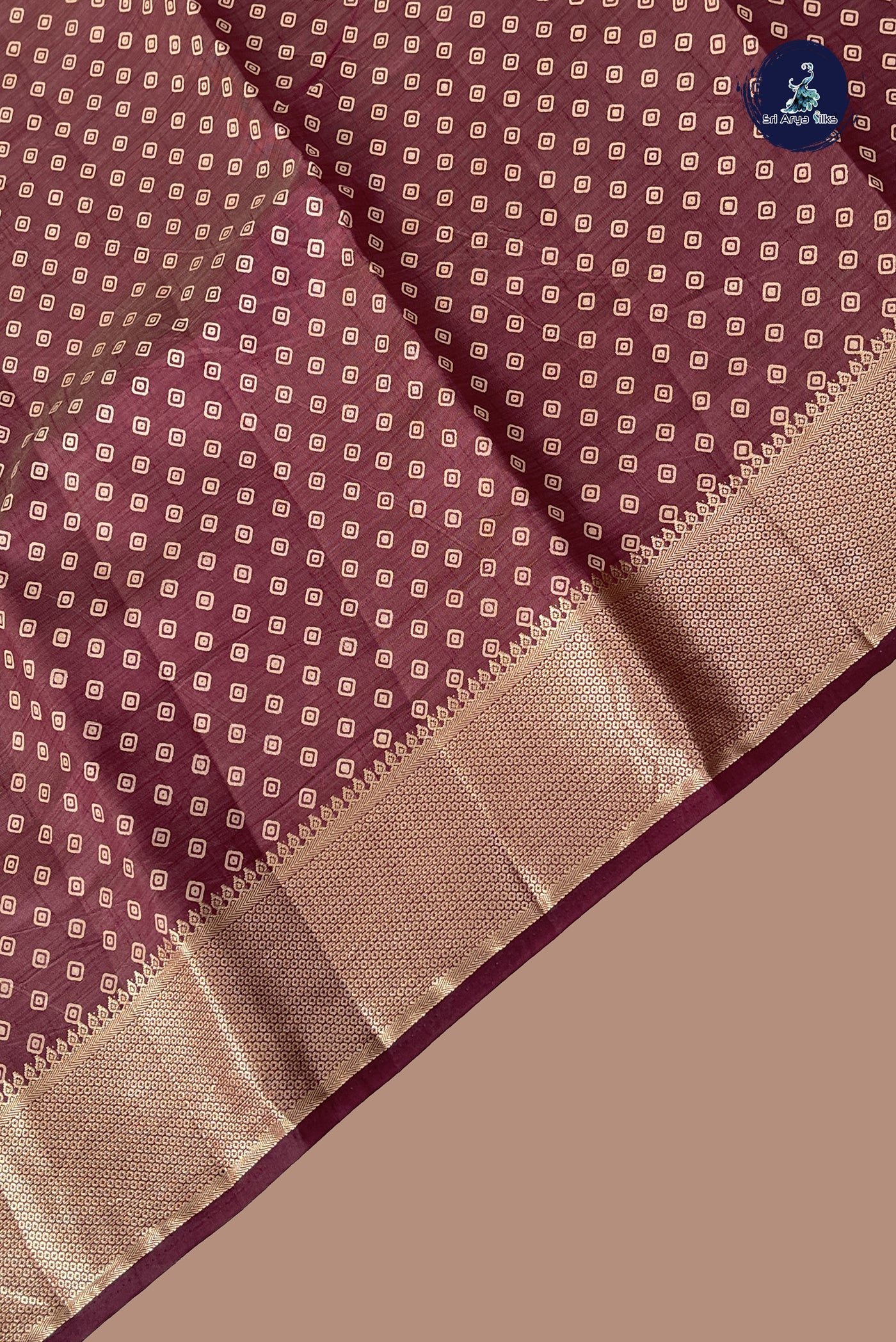 Brown Semi Tussar Saree With Printed Pattern