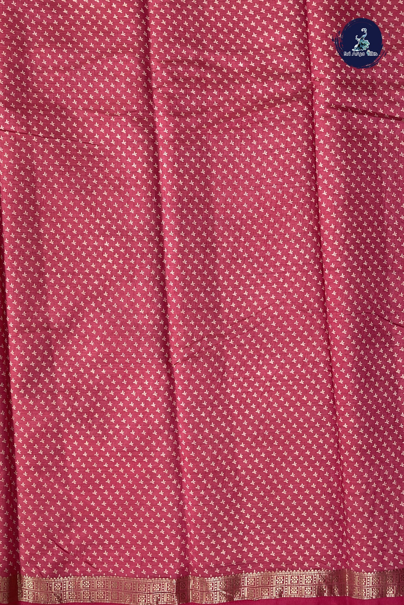 Pink Semi Tussar Saree With Printed Pattern