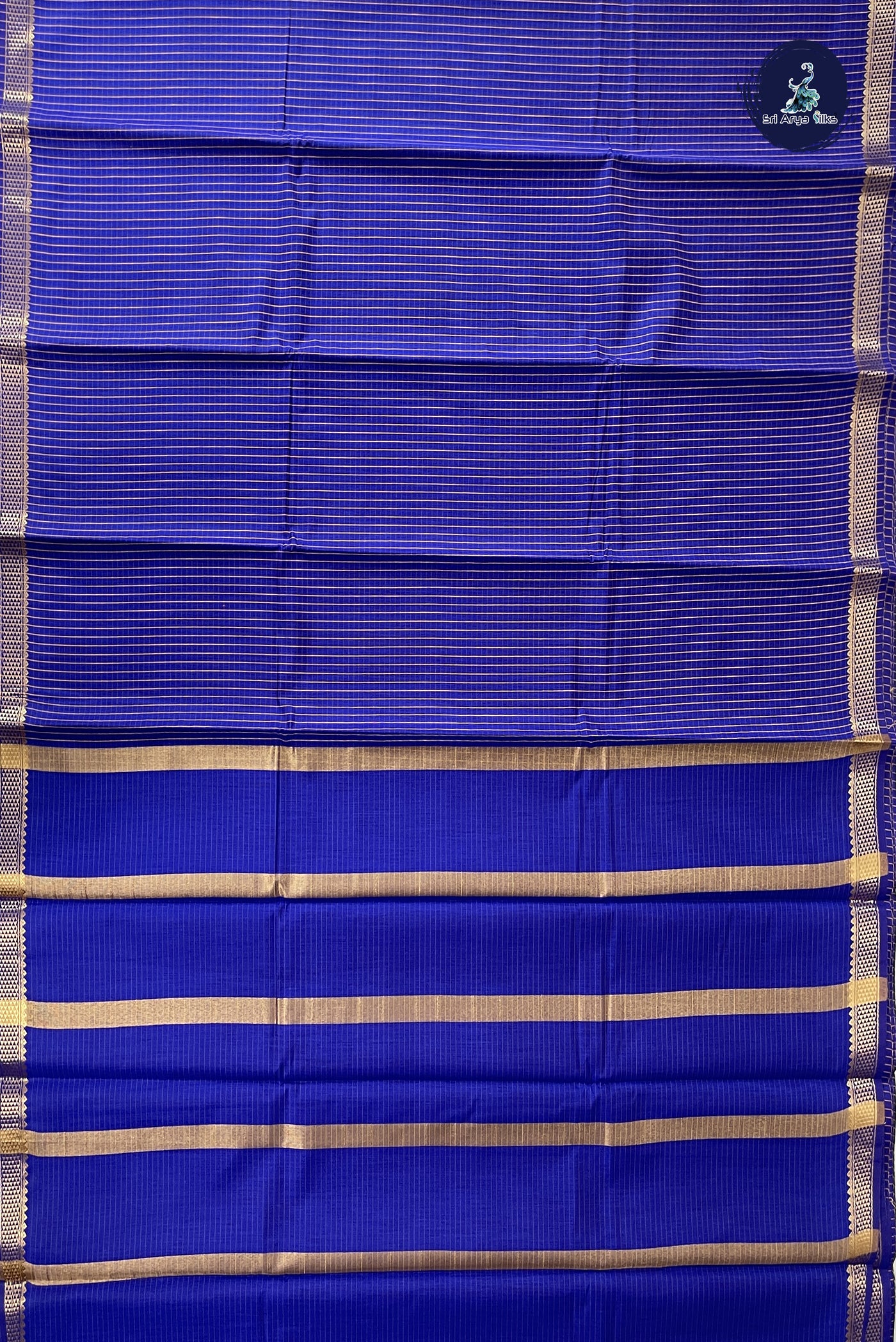Blue Budget Semi Silk Cotton Saree With Checked Pattern