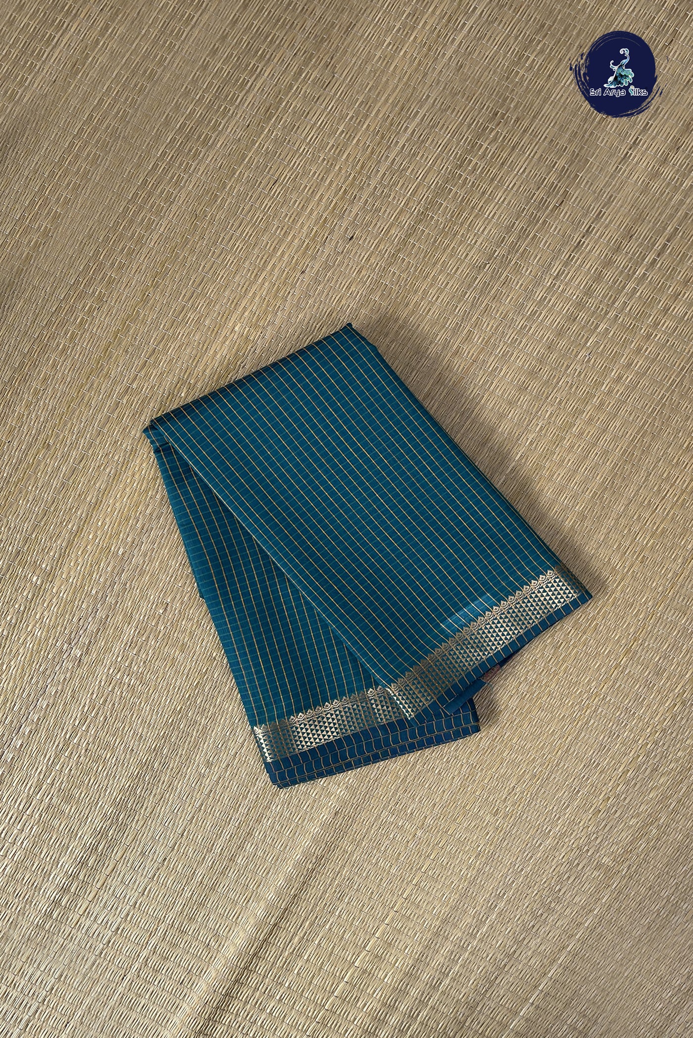 Green Budget Semi Silk Cotton Saree With Checked Pattern