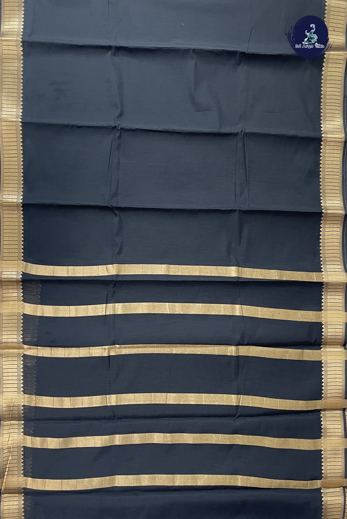 Black Budget Semi Silk Cotton Saree With Plain Pattern