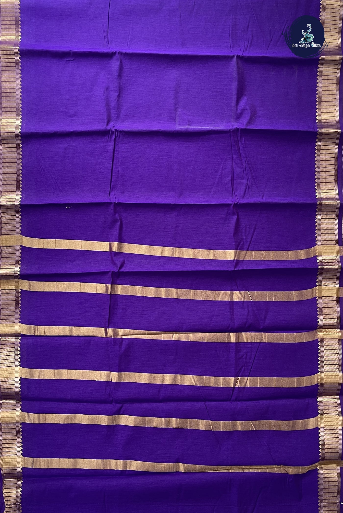 Violet Budget Semi Silk Cotton Saree With Plain Pattern