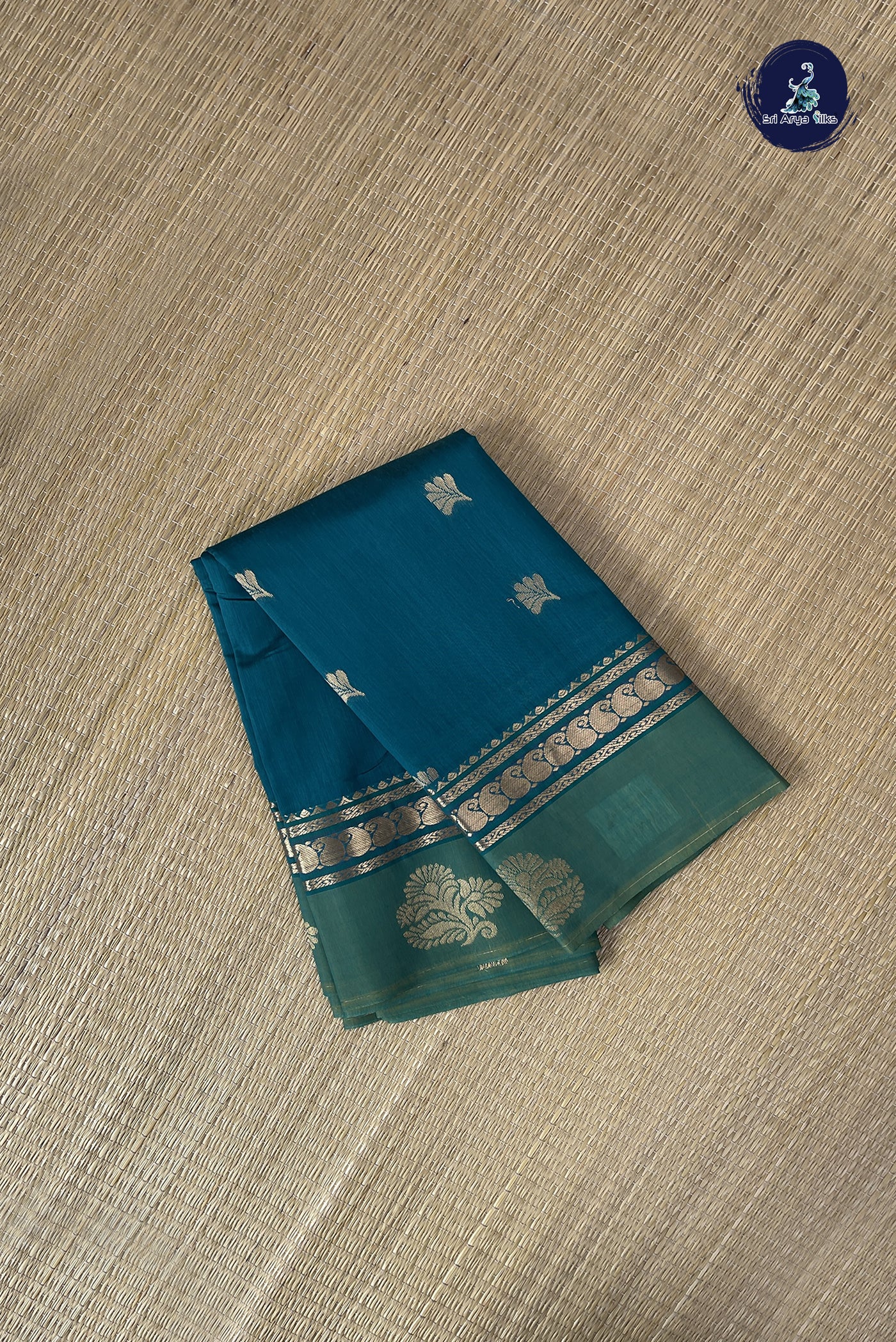 Green Budget Semi Silk Cotton Saree With Zari Buttas Pattern