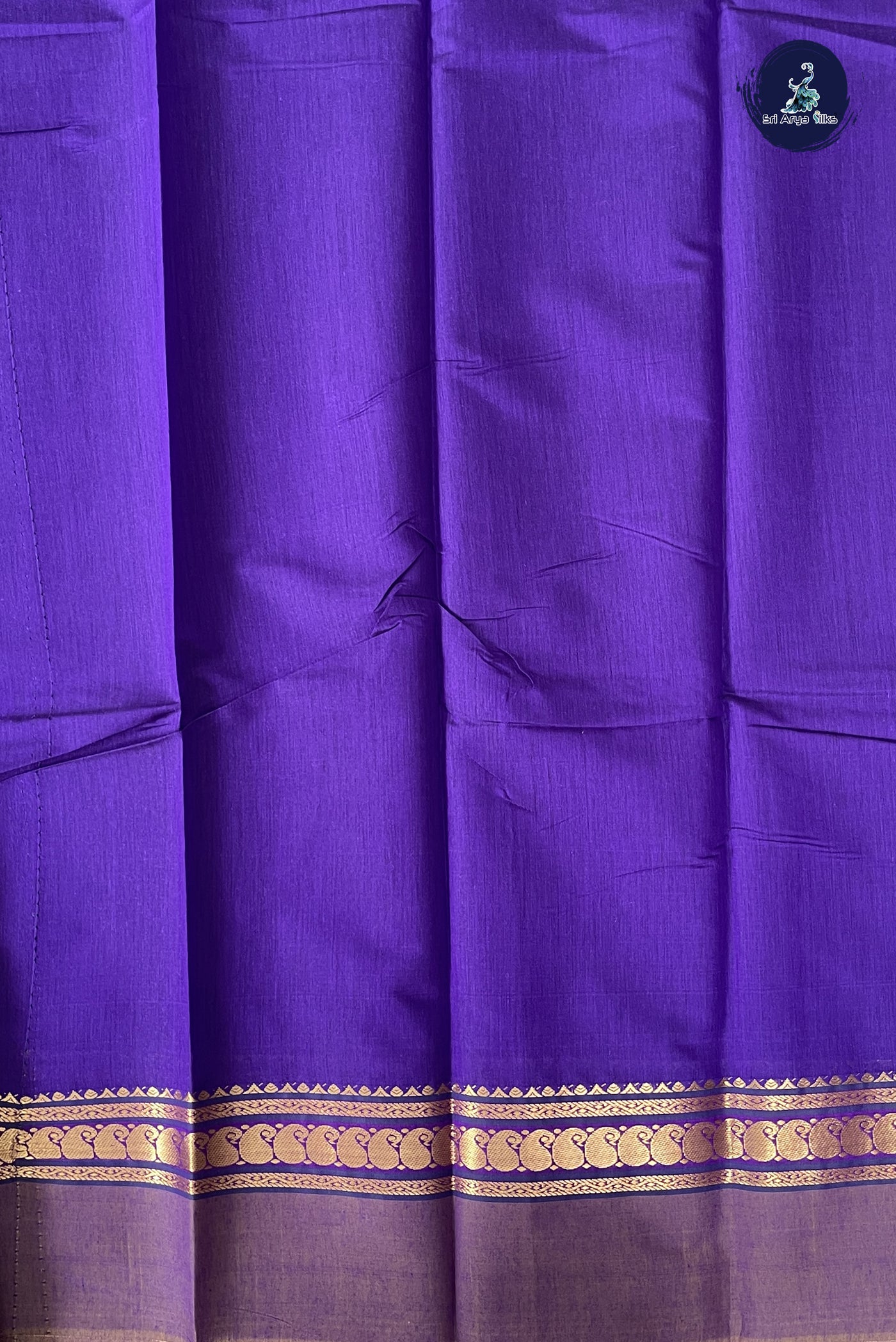 Violet Budget Semi Silk Cotton Saree With Zari Buttas Pattern