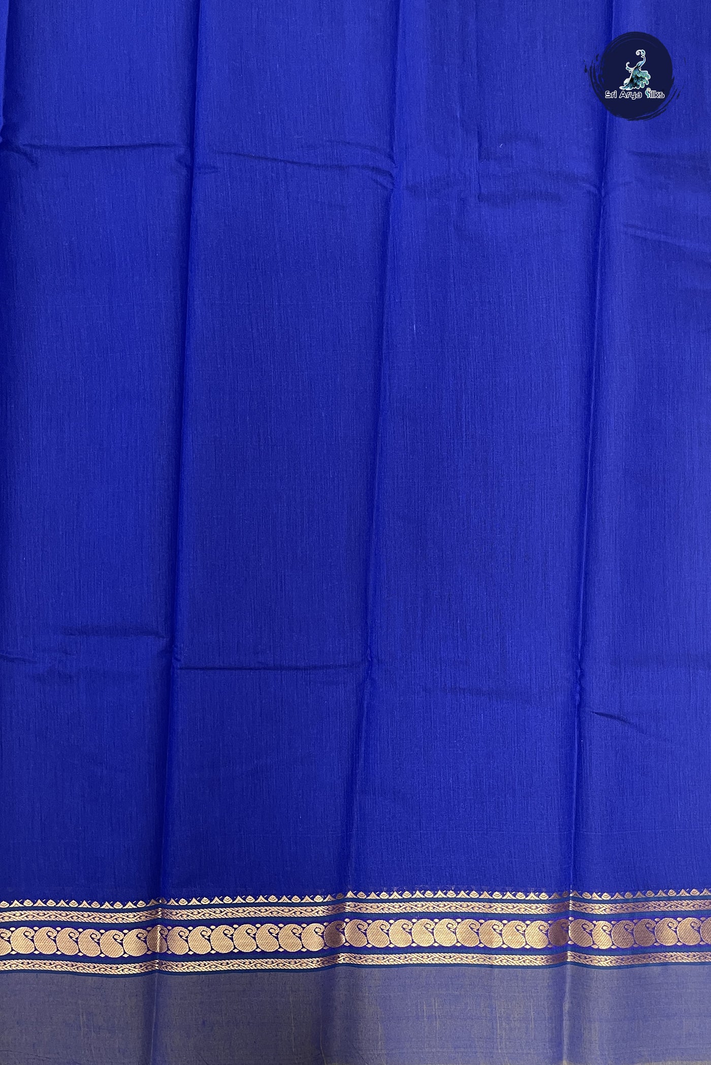 Blue Budget Semi Silk Cotton Saree With Zari Buttas Pattern