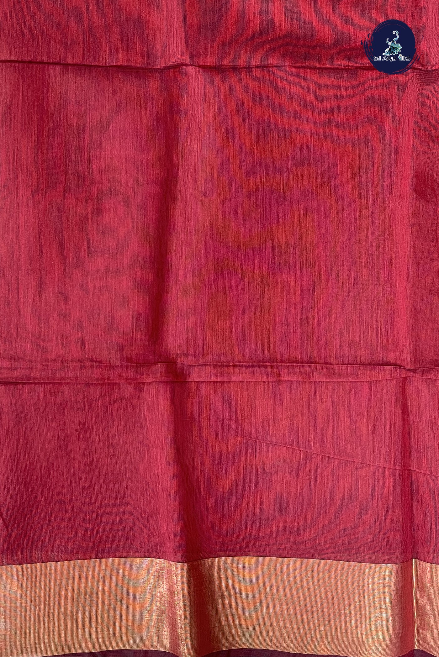 Maroon Chanderi Silk Cotton Saree With Ikat Pattern