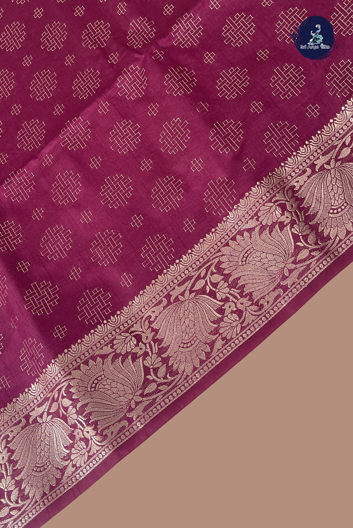 Dual Tone Maroon Semi Raw Silk Saree With Zari Woven Pattern