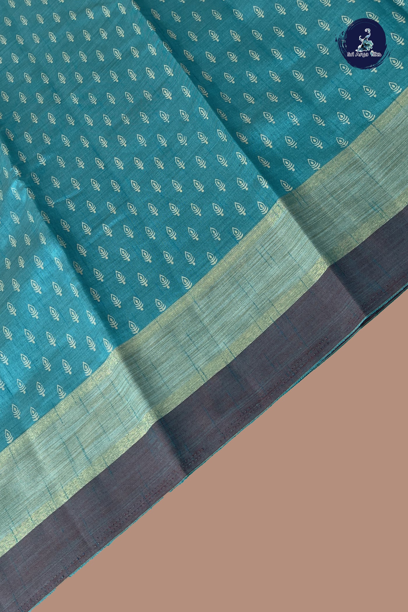 Blue Semi Tussar Saree With Printed Pattern