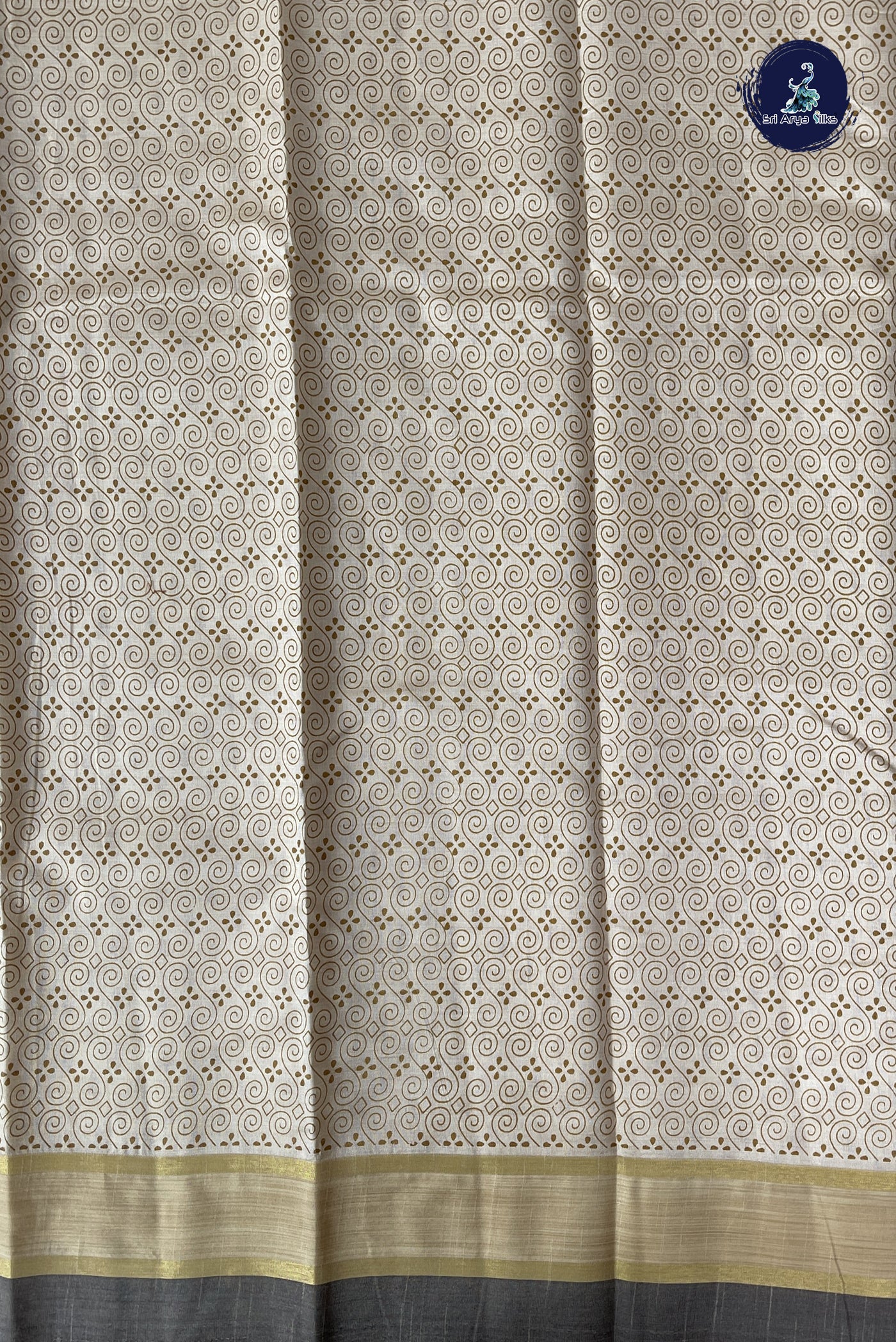 Off White Semi Tussar Saree With Printed Pattern