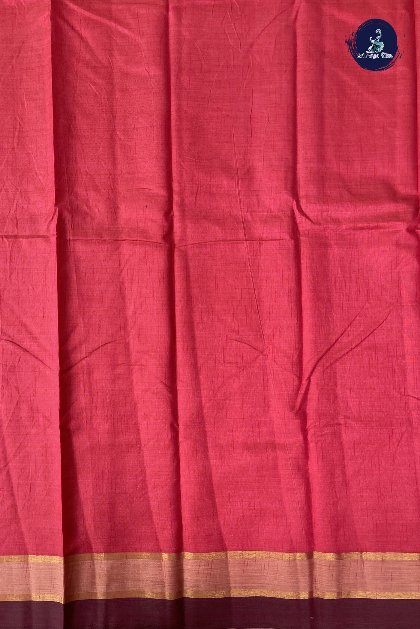 Pink Semi Tussar Saree With Printed Pattern