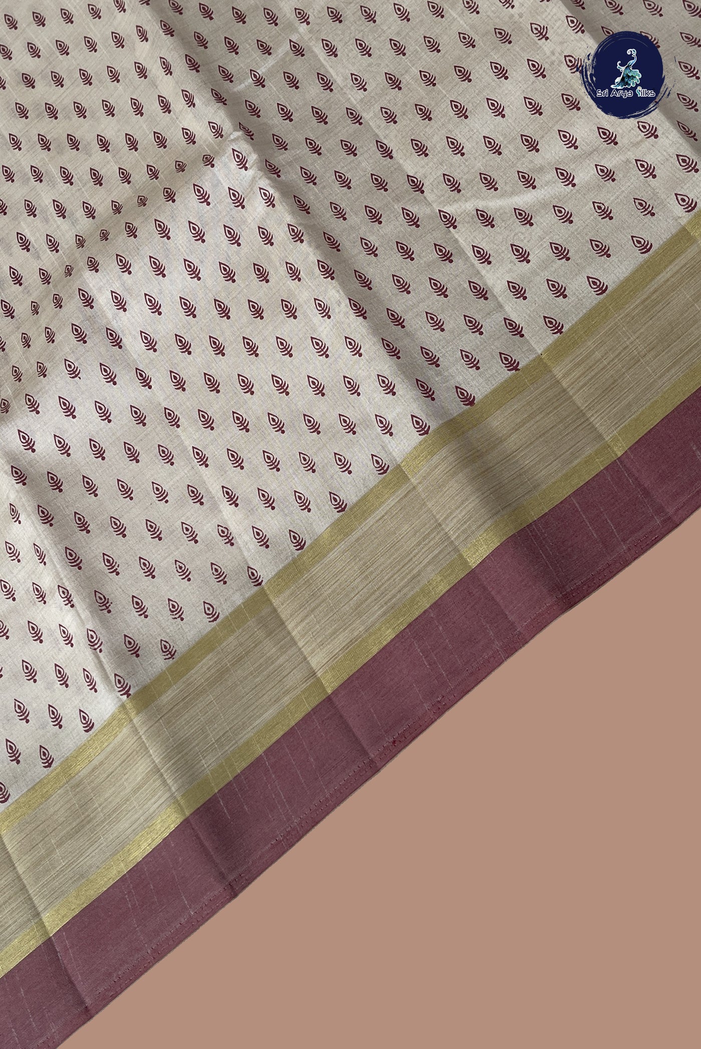 Off White Semi Tussar Saree With Printed Pattern