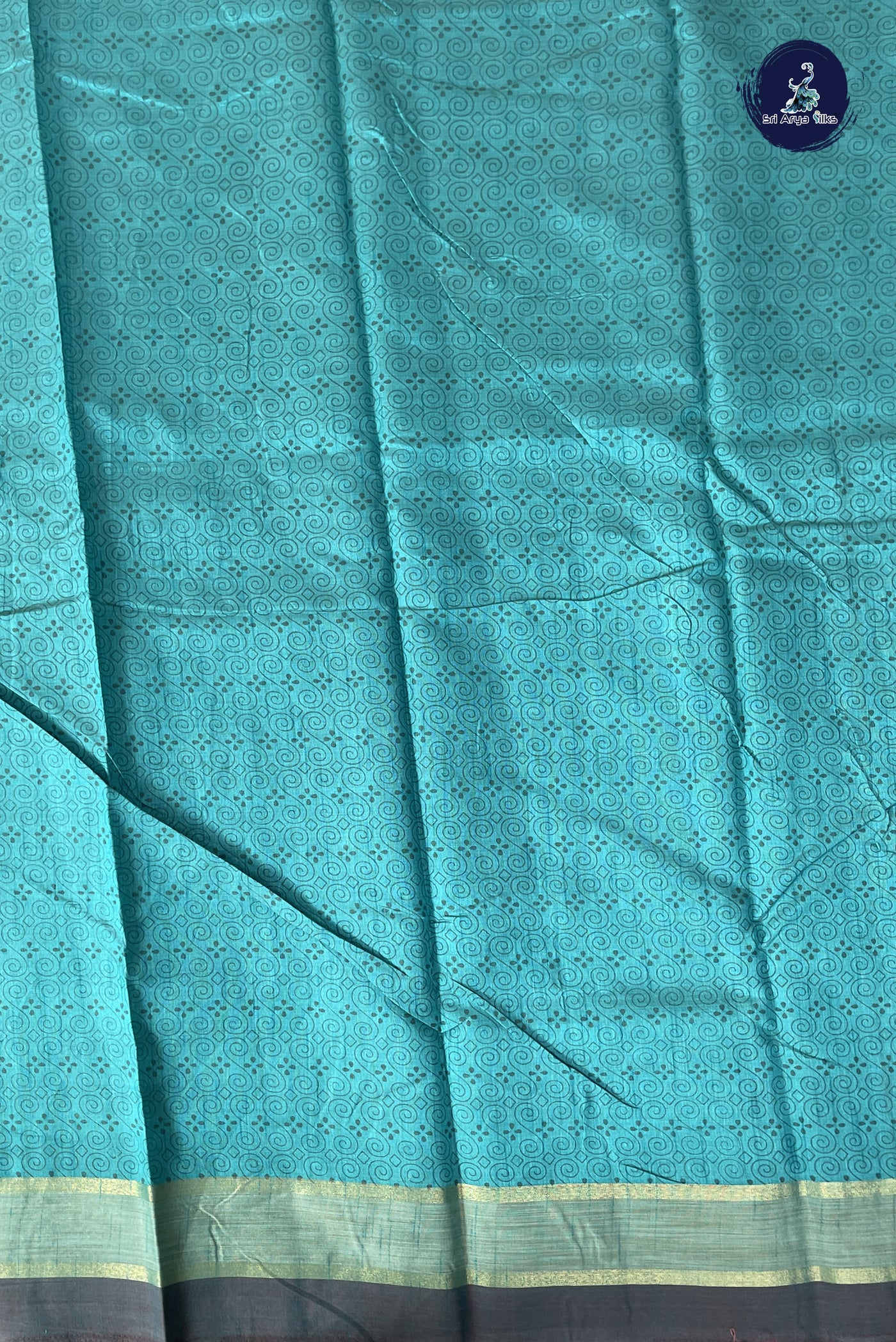 Blue Semi Tussar Saree With Printed Pattern